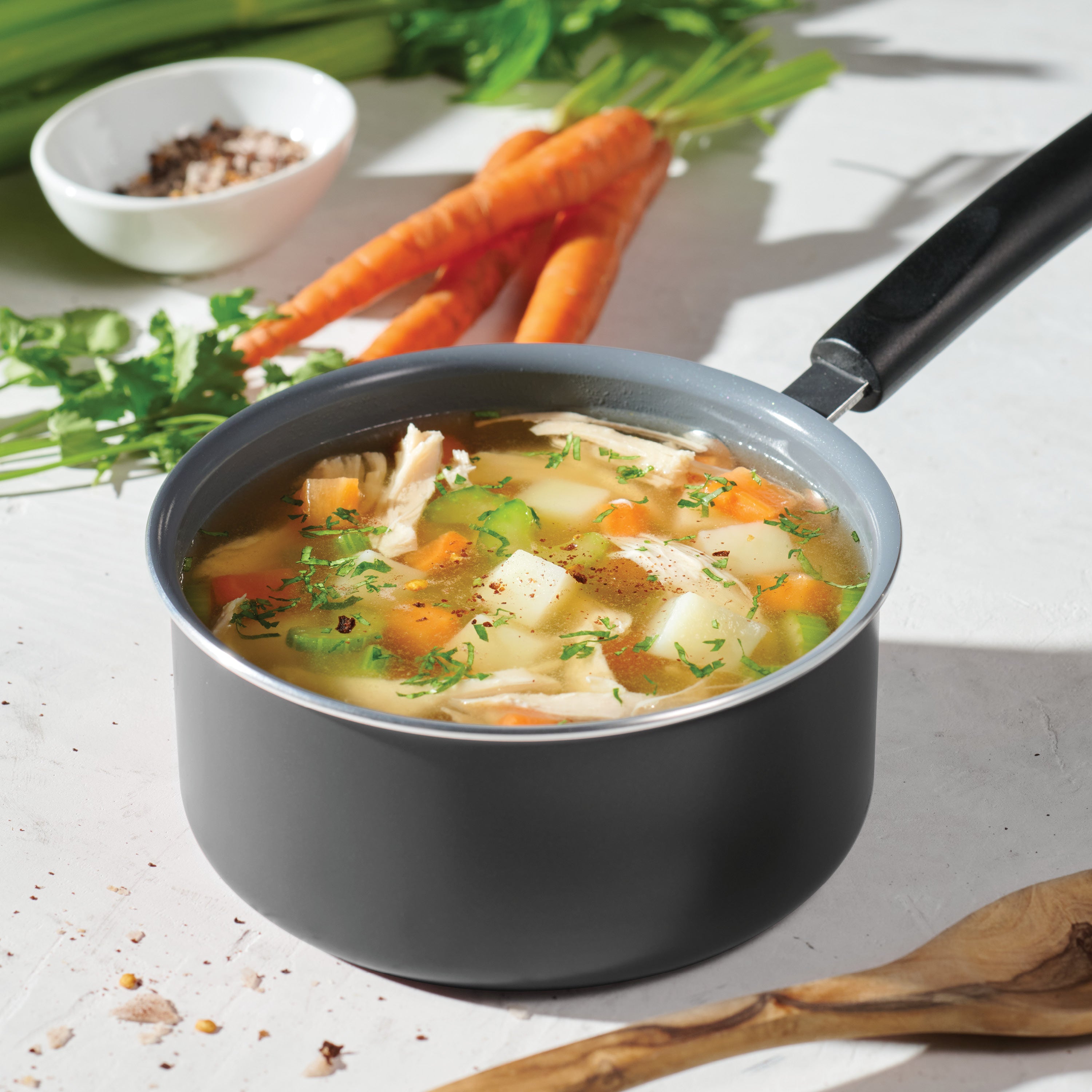 tramontina-primaware-1-quart-steel-gray-ceramic-nonstick-open-sauce-pan image 2