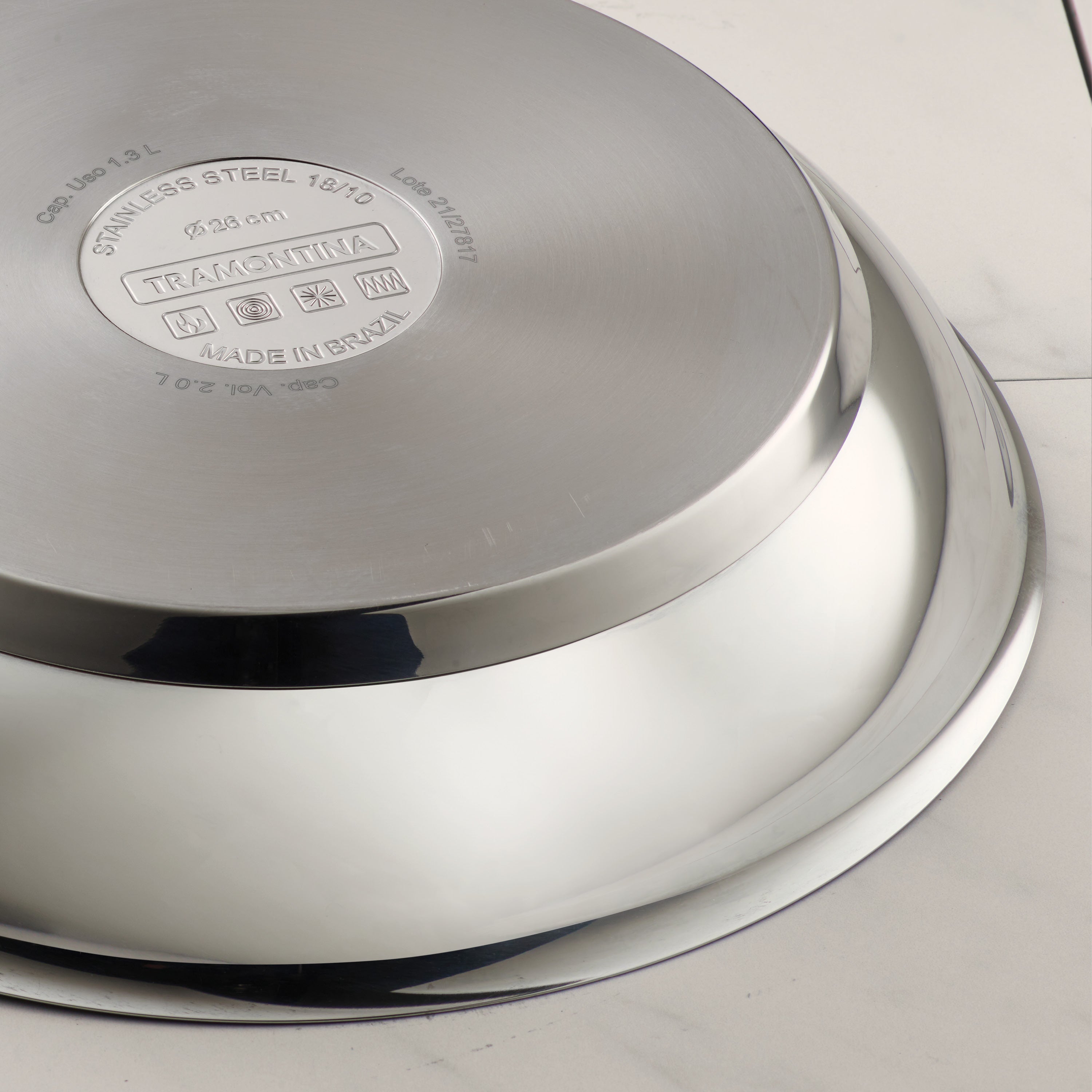 tramontina-tri-ply-base-stainless-steel-fry-pan-with-reinforced-nonstick-interio image 6