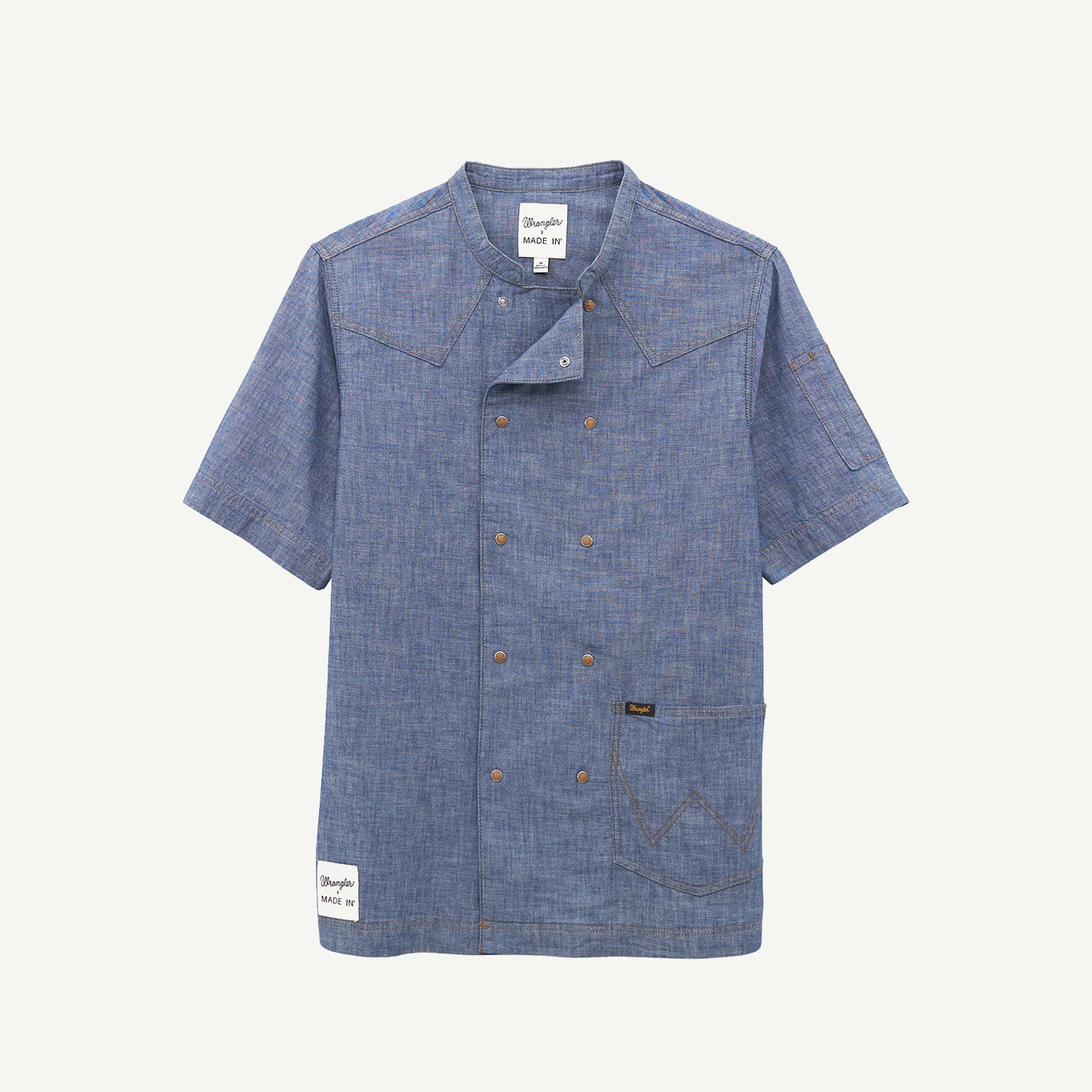 wrangler-x-made-in-chef-wear-lightweight-double-breasted-denim-chef-shirt-for-ki image 1