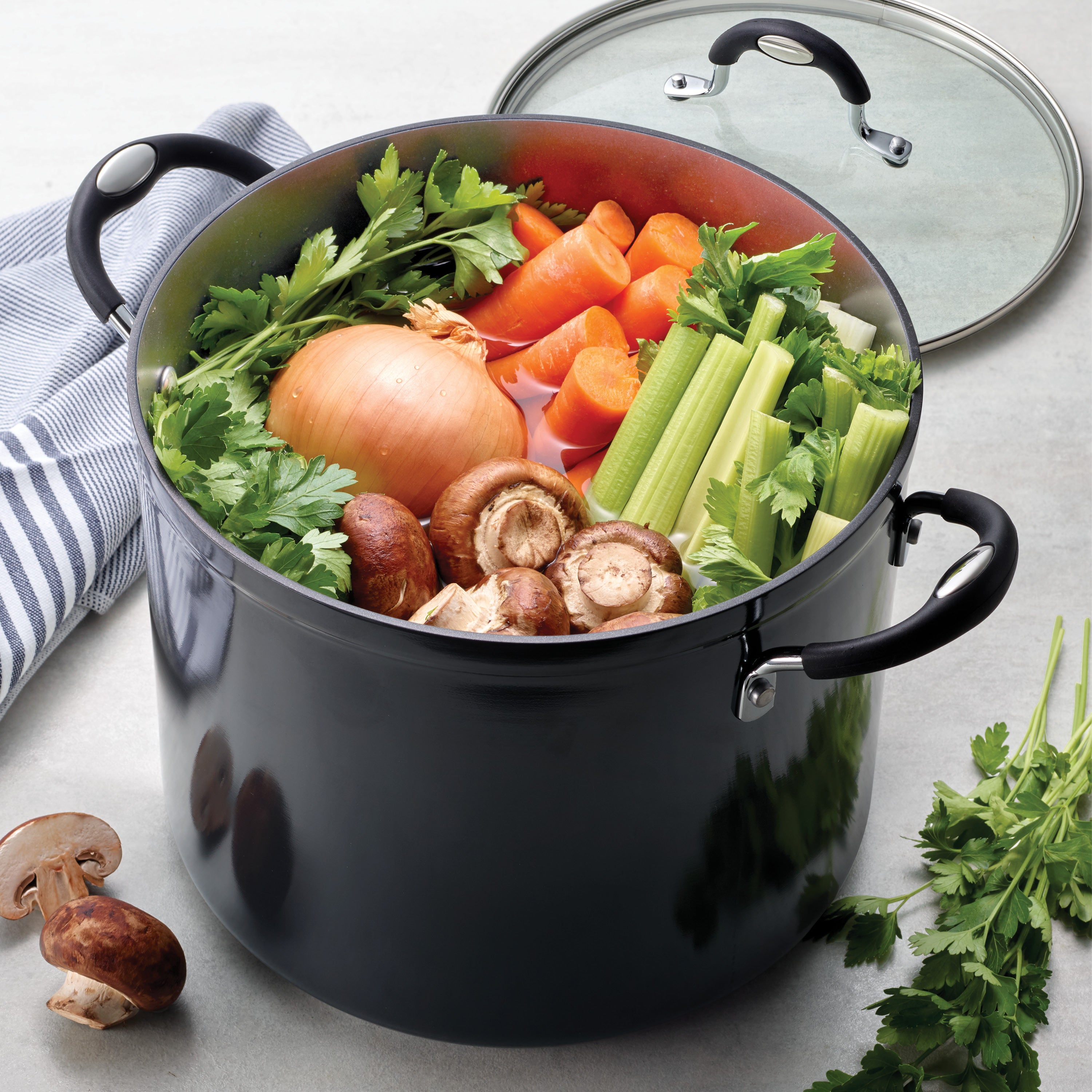 tramontina-12-quart-ceramic-nonstick-covered-stock-pot-charcoal-gray-heavy-gauge image 3
