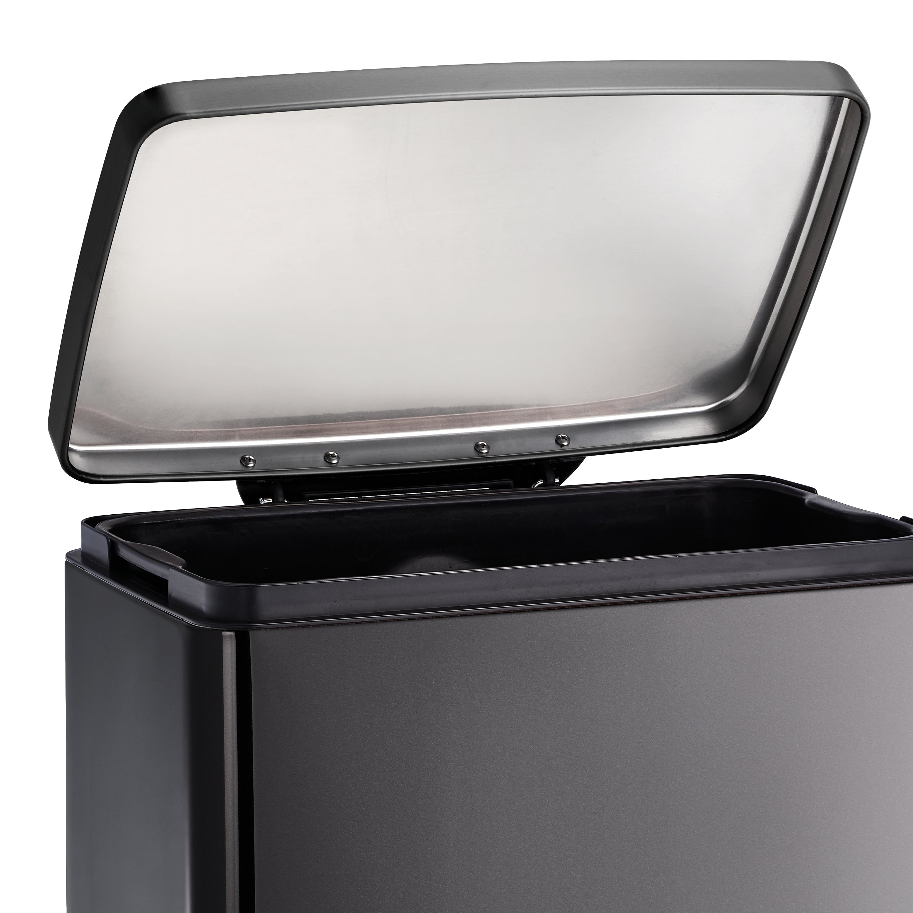 tramontina-13-gallon-stainless-steel-step-can-with-soft-closing-lid-charcoal-gra image 6