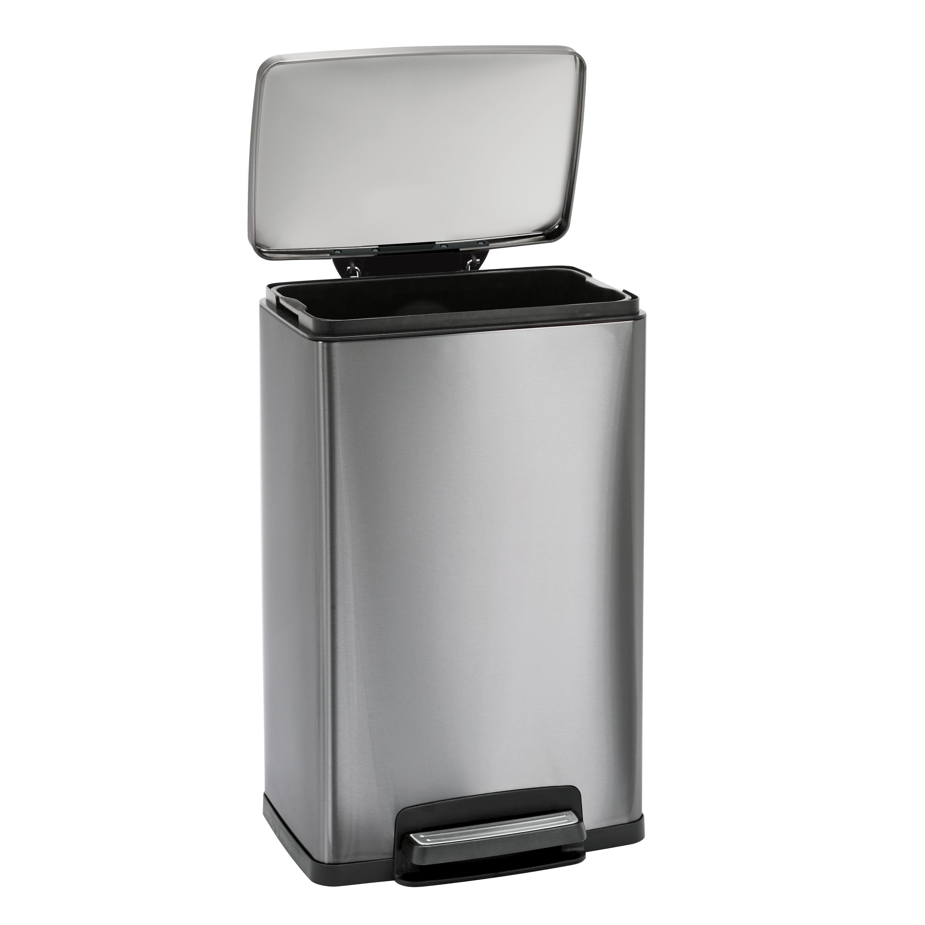 tramontina-13-gallon-rectangle-stainless-steel-step-trash-can-with-soft-close-li image 4