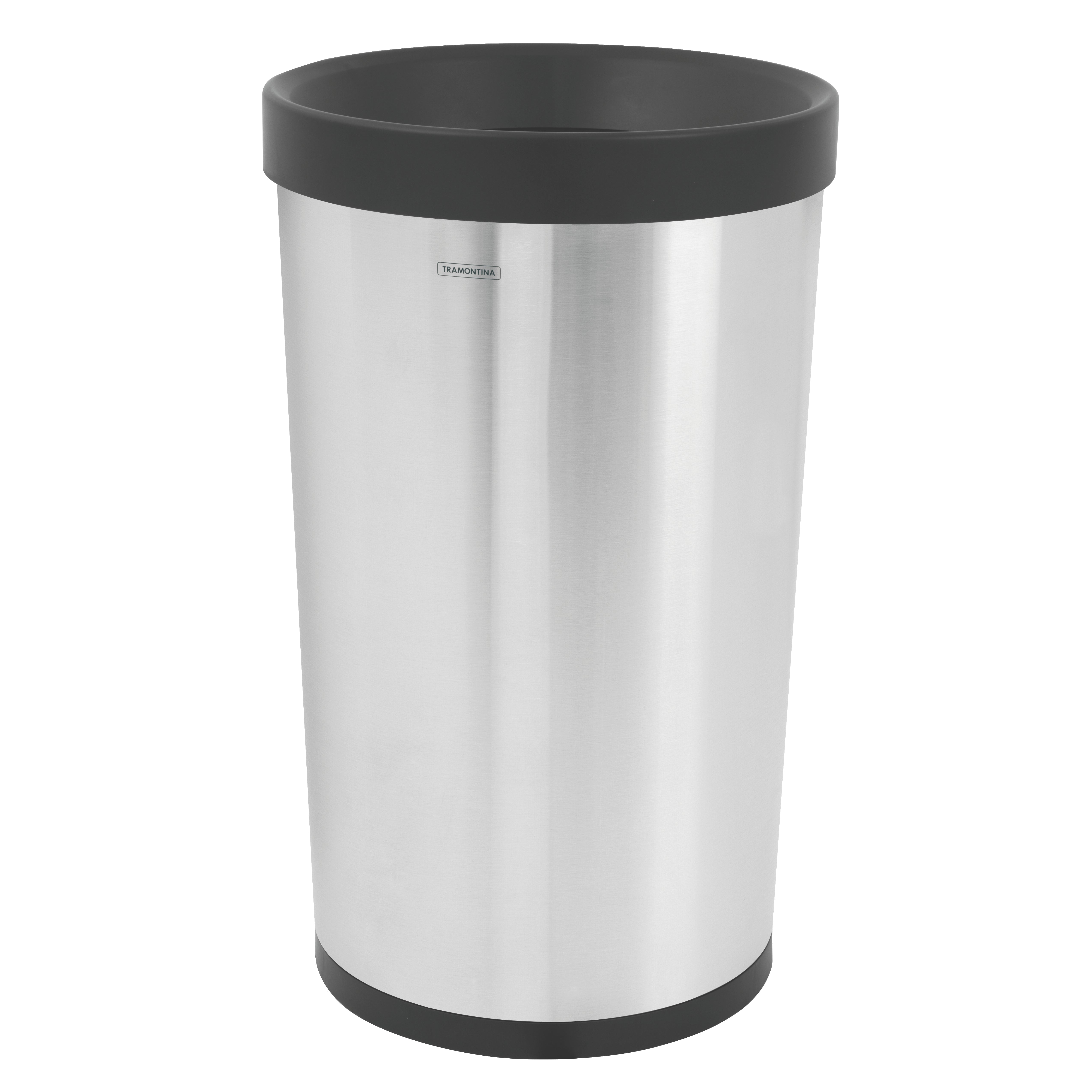 tramontina-13-gallon-stainless-steel-open-top-round-trash-bin image 1
