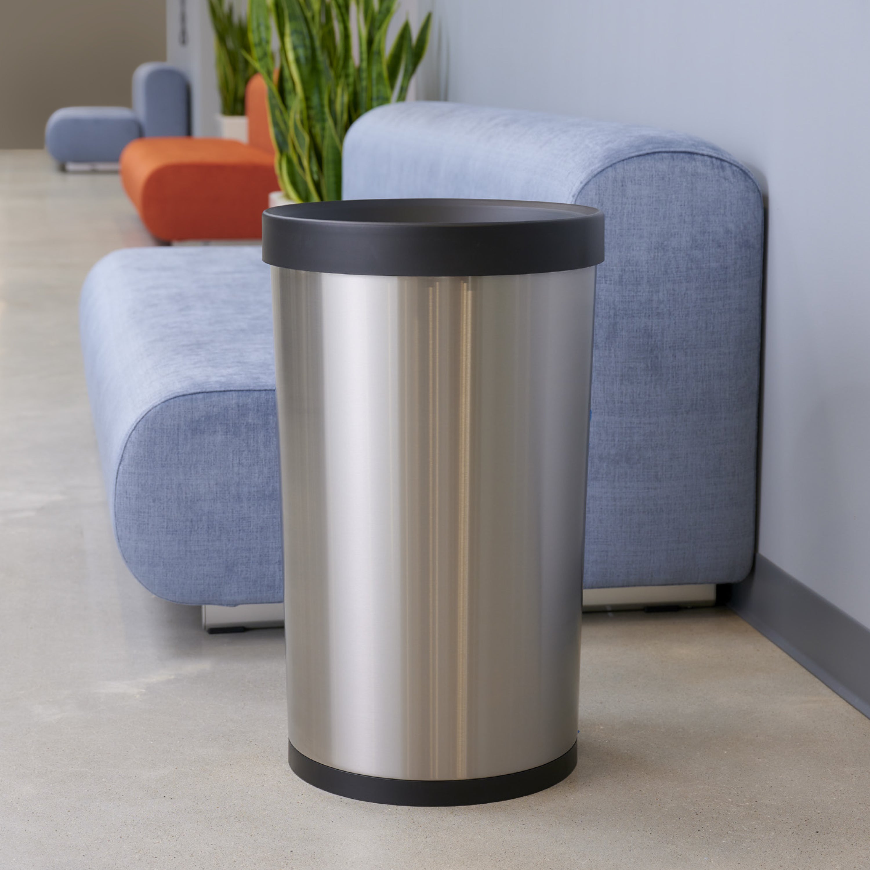 tramontina-13-gallon-stainless-steel-open-top-round-trash-bin image 3