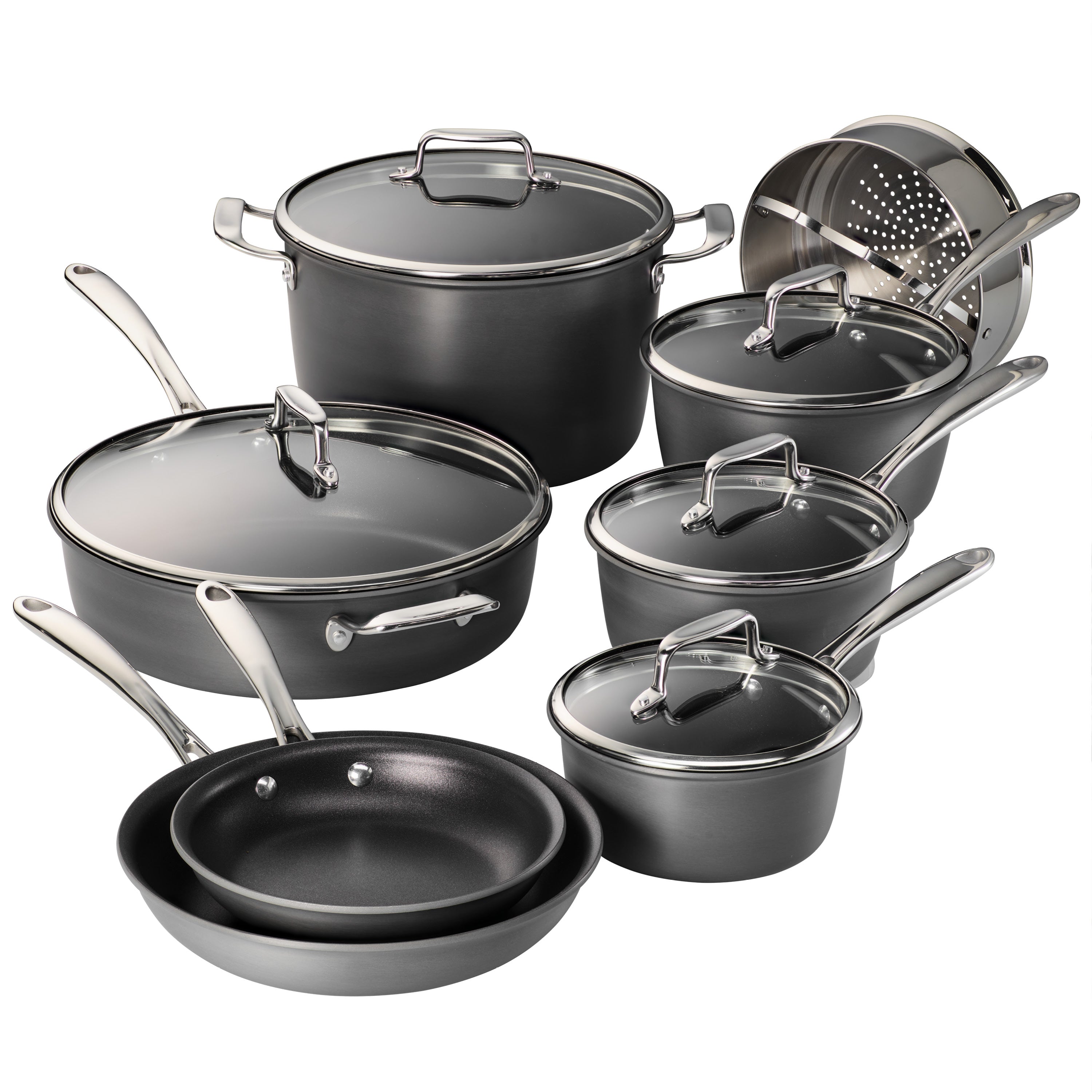 tramontina-gourmet-13-piece-hard-anodized-aluminum-nonstick-cookware-set image 1