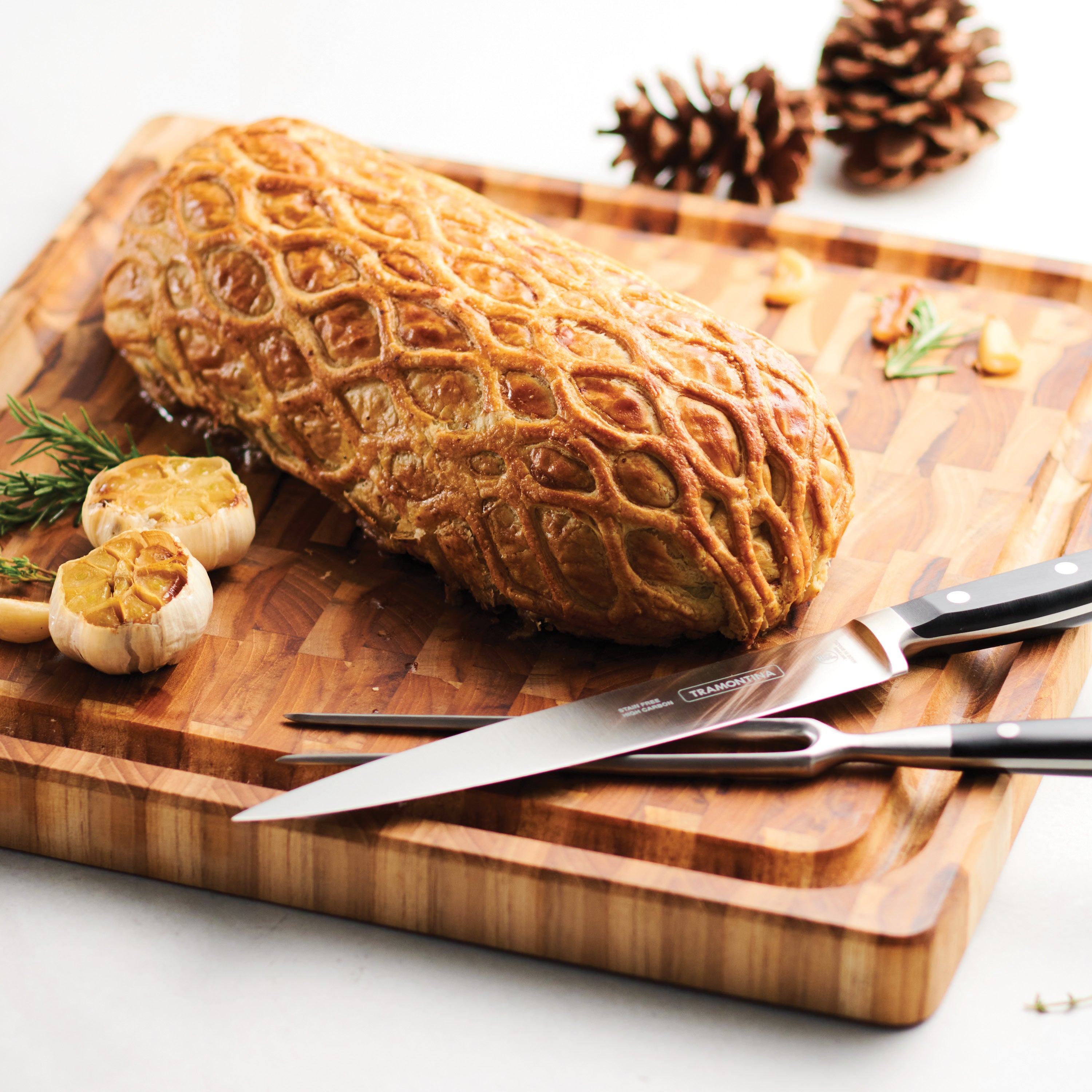 tramontina-15-75-x-15-75-inch-teak-wood-end-grain-chopping-board image 2