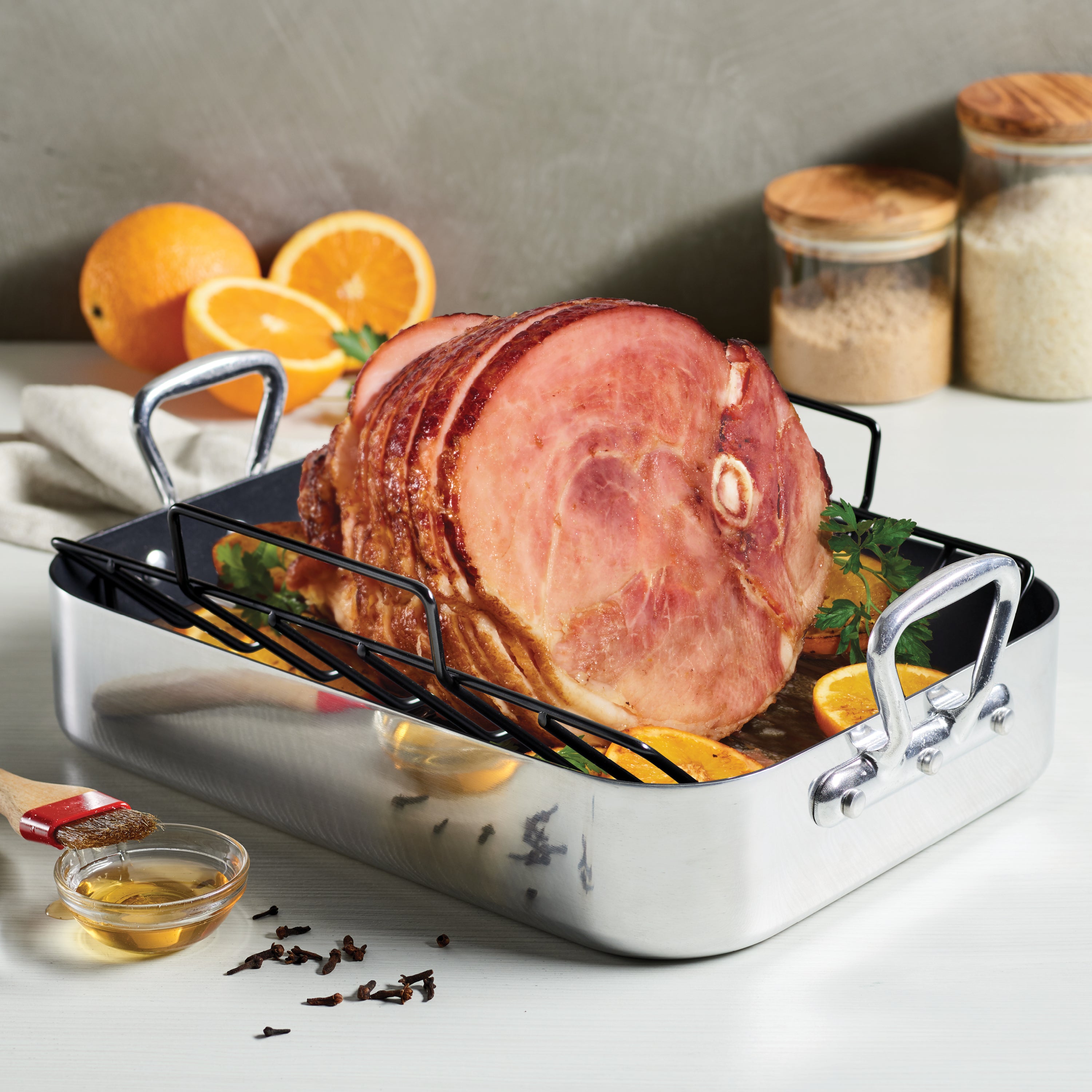 tramontina-16-inch-nonstick-roasting-pan-with-v-rack image 6