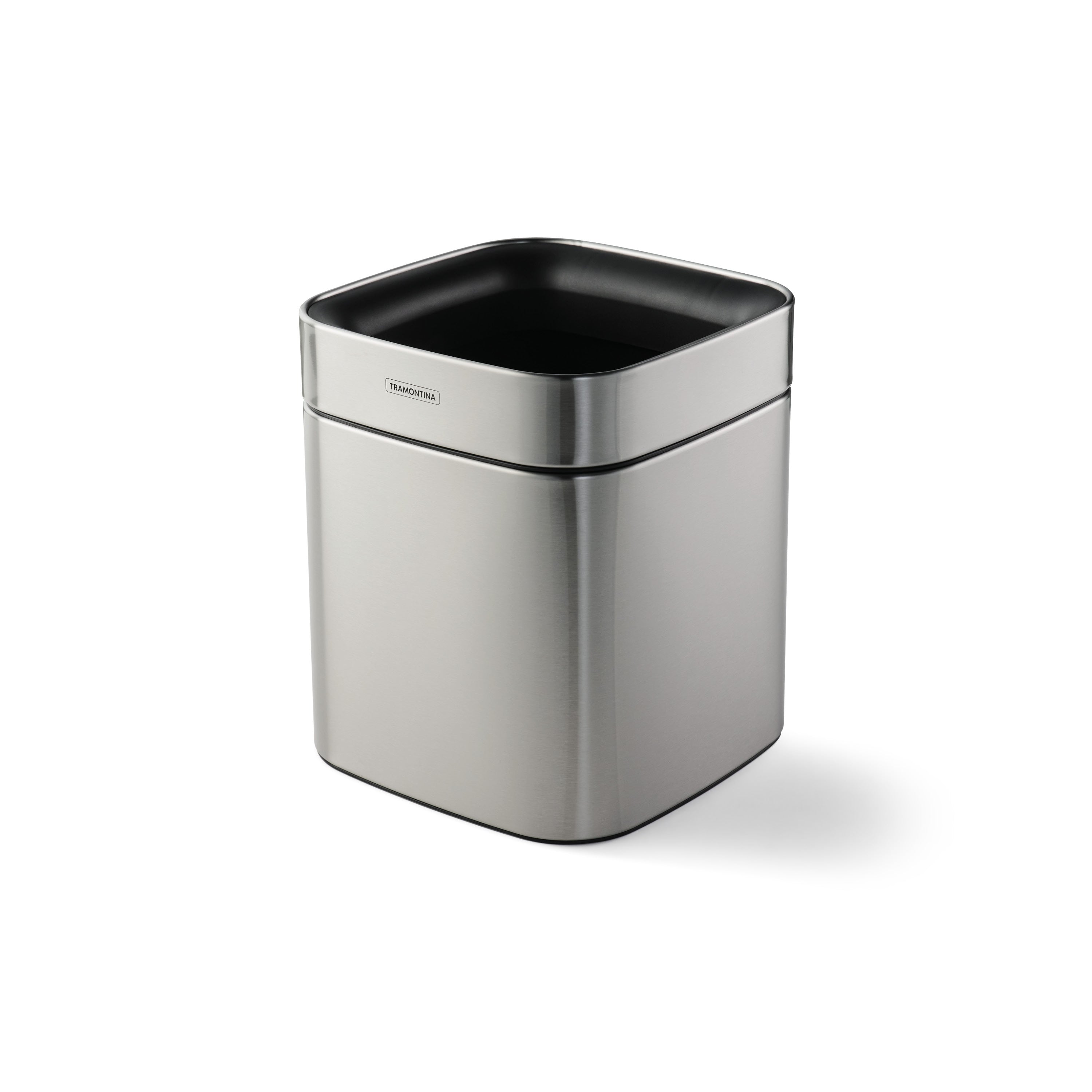 tramontina-2-11-gallon-stainless-steel-square-open-top-waste-bin image 1