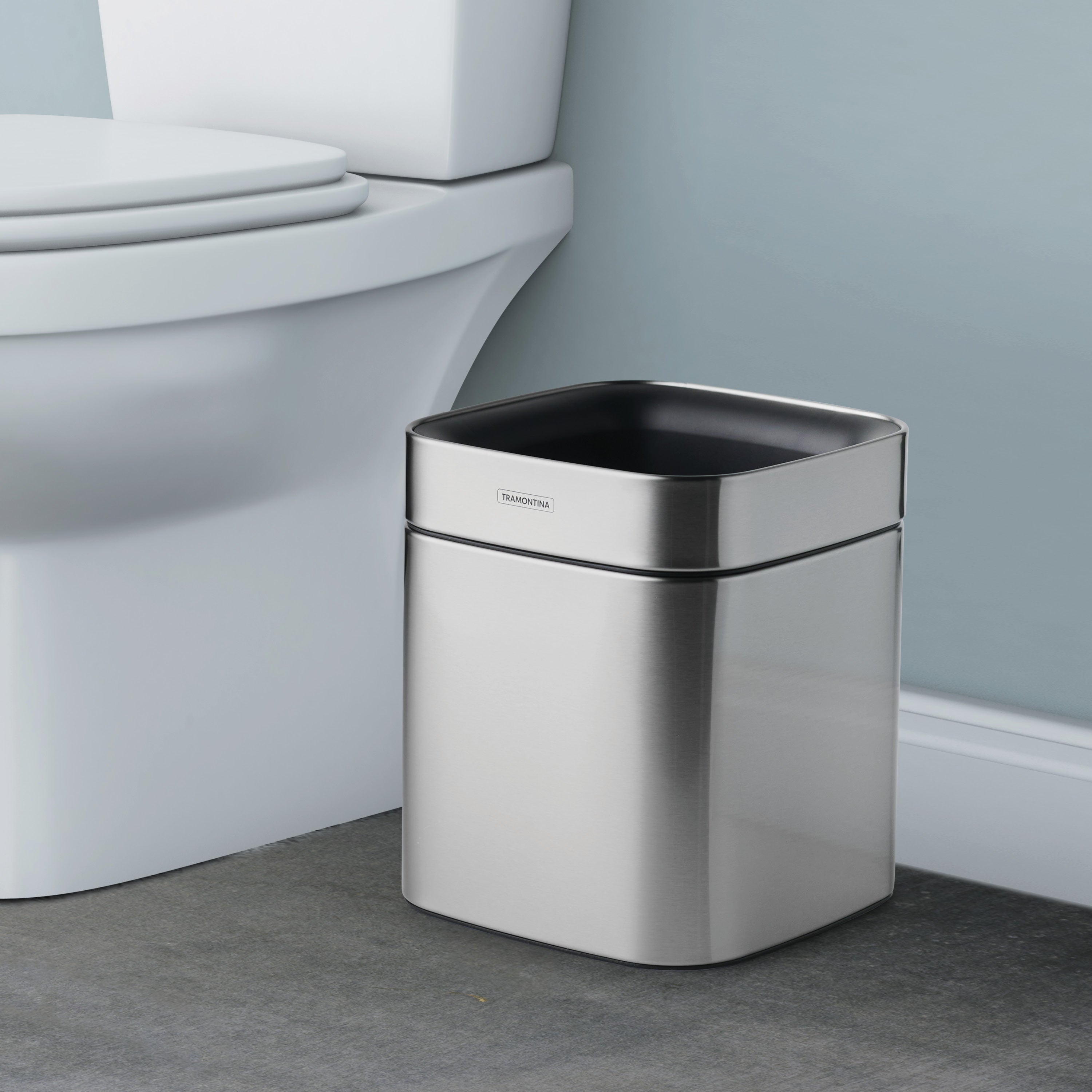 tramontina-2-11-gallon-stainless-steel-square-open-top-waste-bin image 4