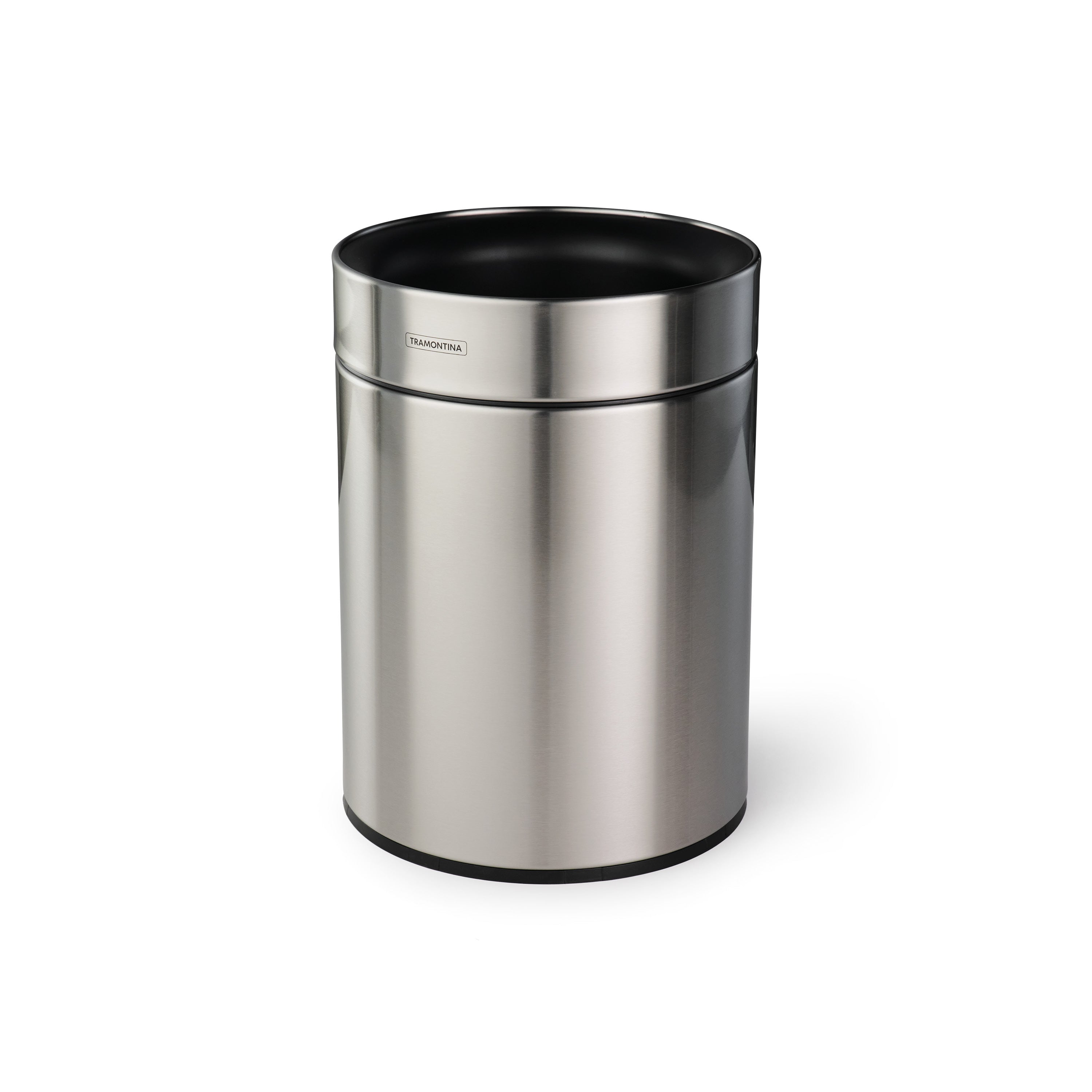 tramontina-2-38-gallon-stainless-steel-round-open-top-waste-bin image 1