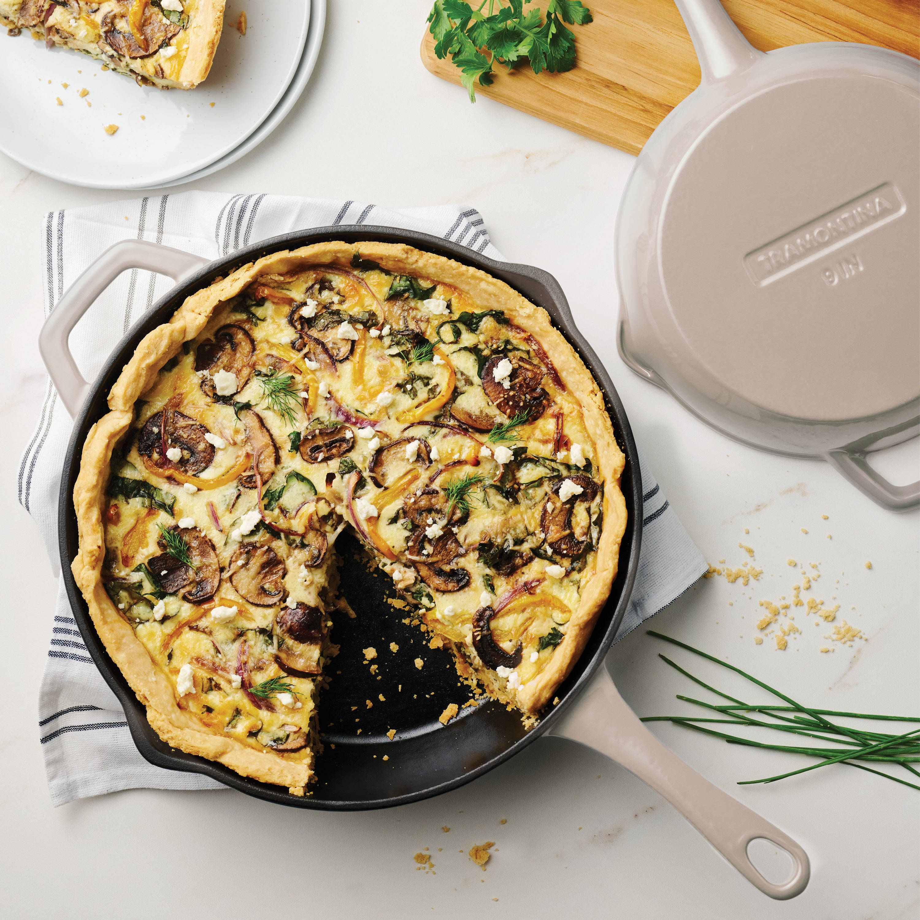 tramontina-9-inch-12-inch-enameled-cast-iron-skillet-set-2-piece-oven-safe-fry-p image 2