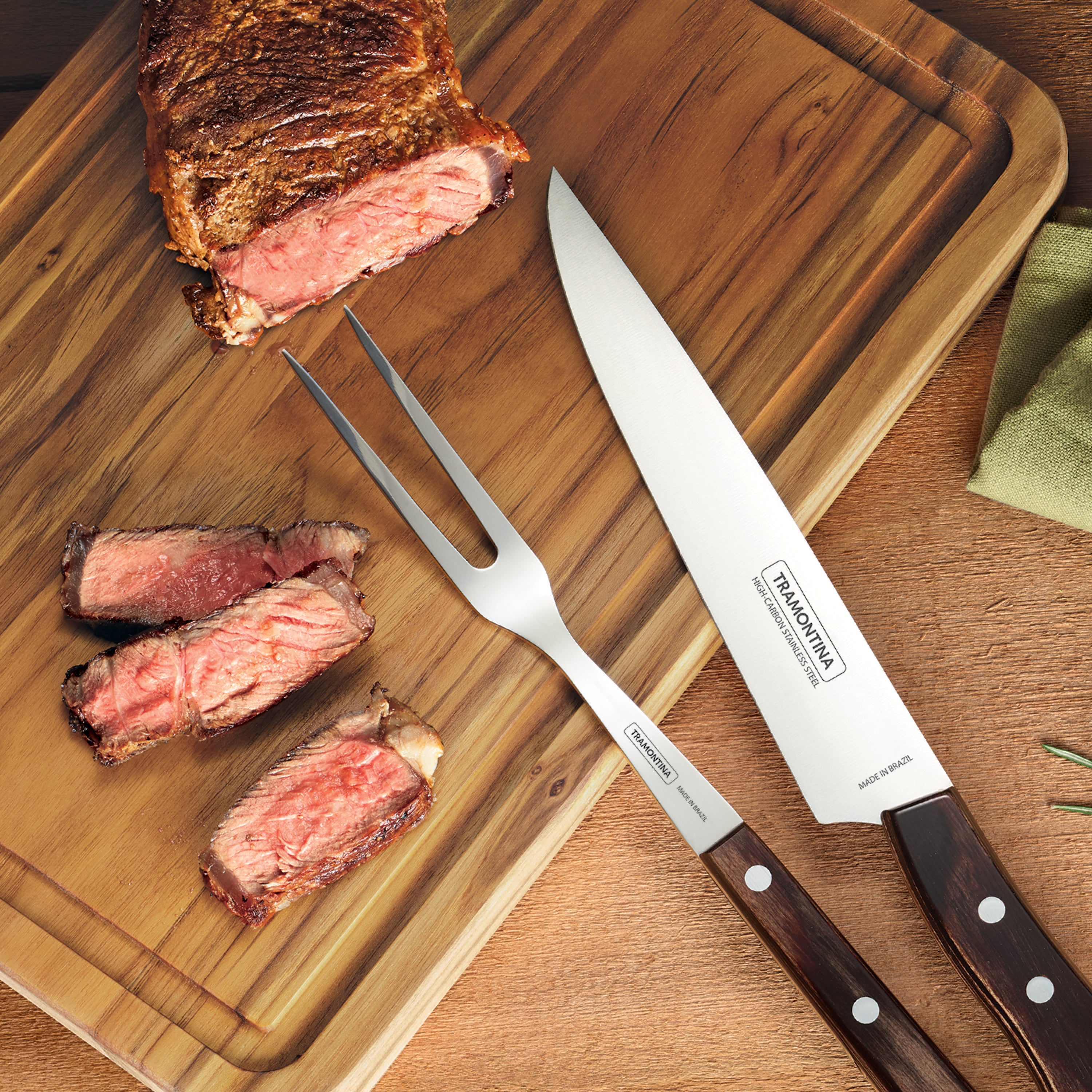 tramontina-2-piece-teak-wood-cutting-board-set-drip-ring-kitchen-chopping-boards image 2