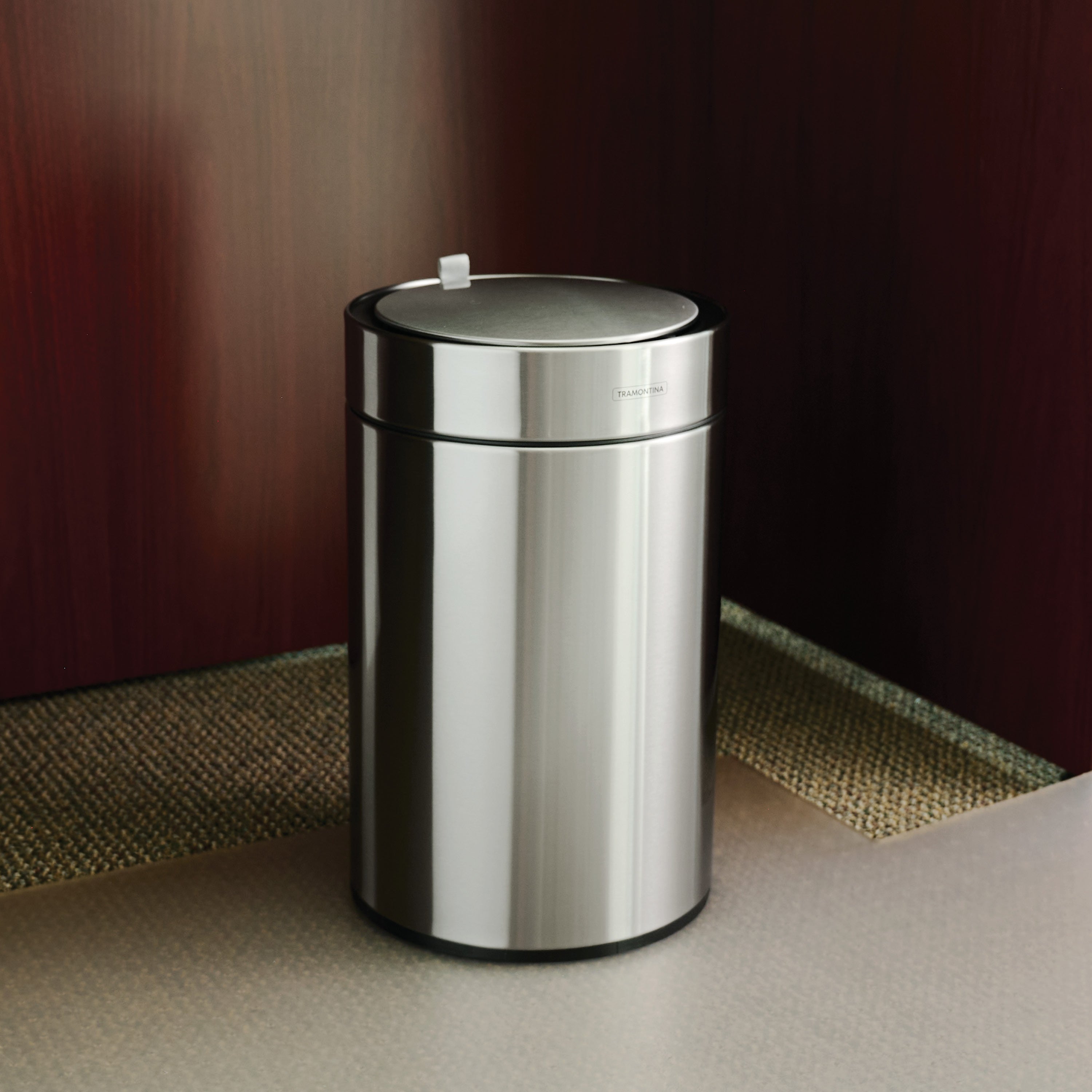 tramontina-3-17-gallon-stainless-steel-round-sensor-trash-can-with-capped-lid image 2