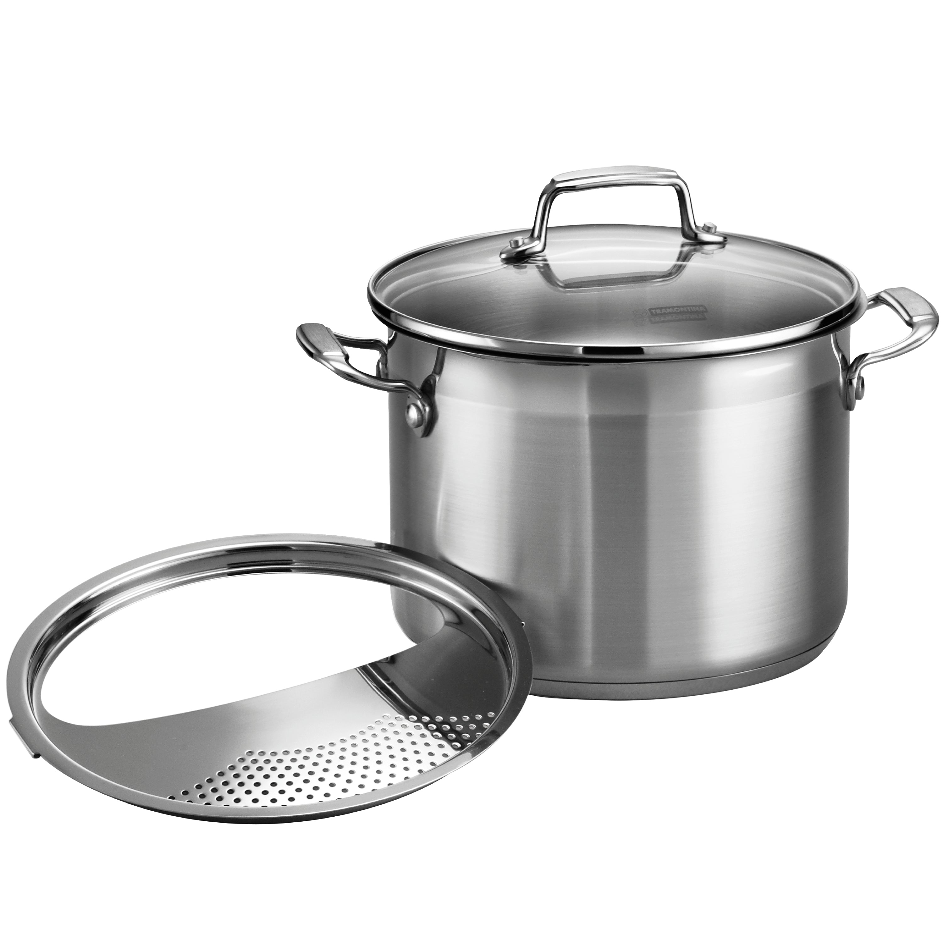 tramontina-gourmet-3-piece-6-quart-stainless-steel-pasta-cooker-with-strainer-in image 4