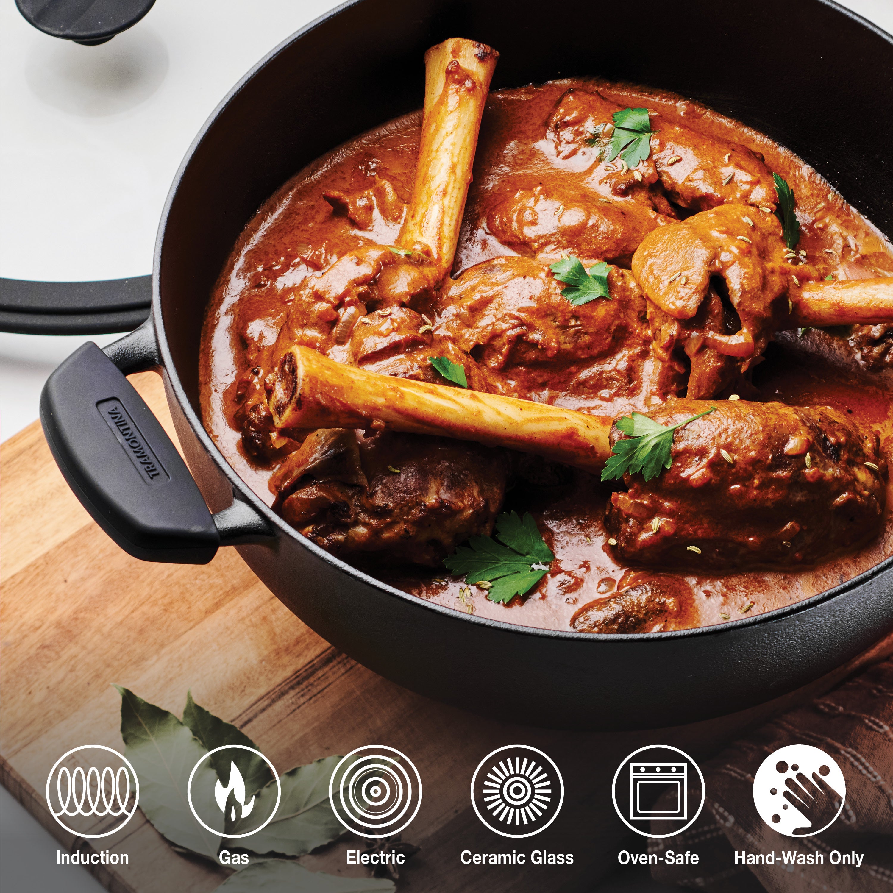 tramontina-3-piece-pre-seasoned-cast-iron-7-quart-deep-kadai-11-inch-flat-tawa-c image 3