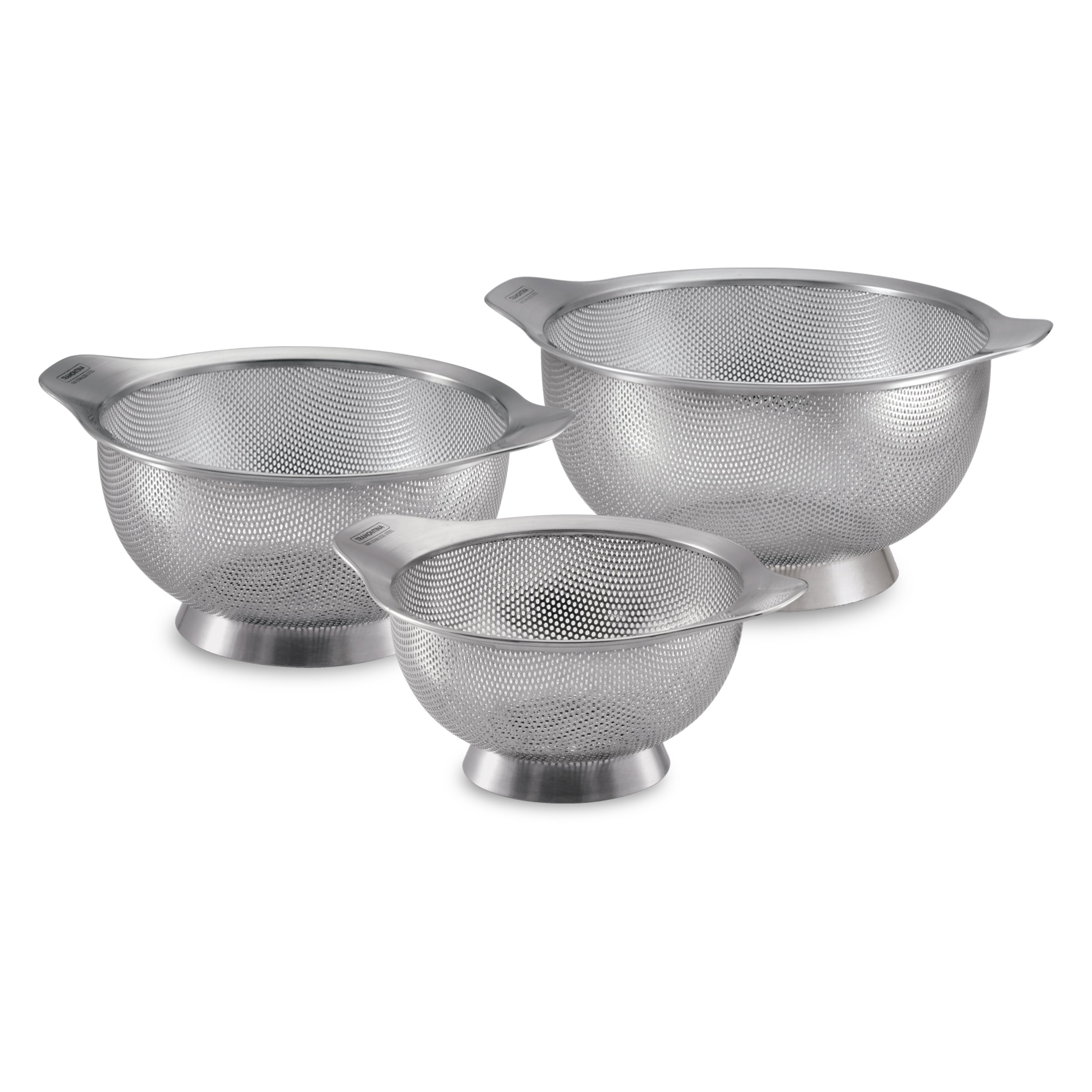 tramontina-gourmet-3-pack-stainless-steel-colanders-18-8-micro-perforated image 1