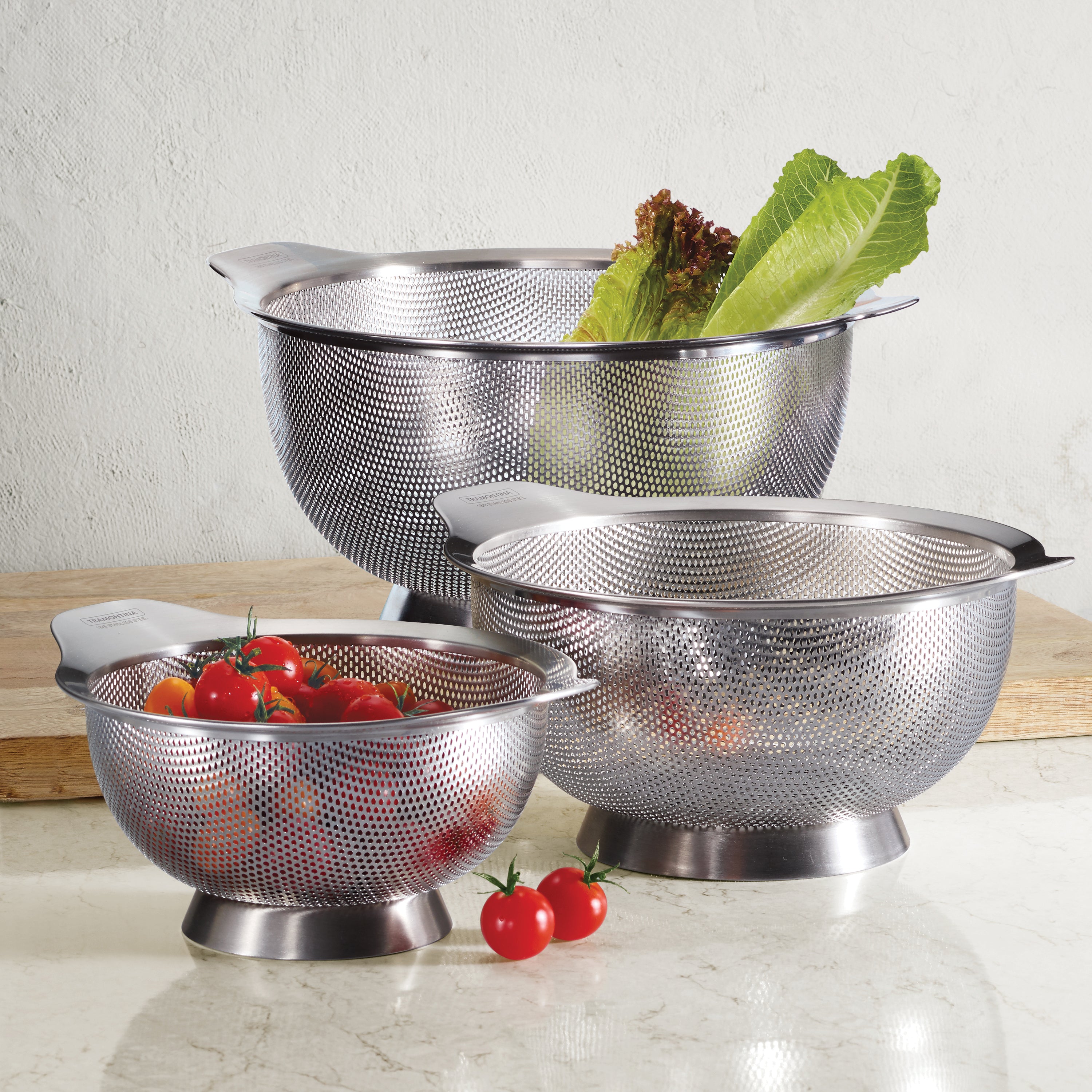 tramontina-gourmet-3-pack-stainless-steel-colanders-18-8-micro-perforated image 2