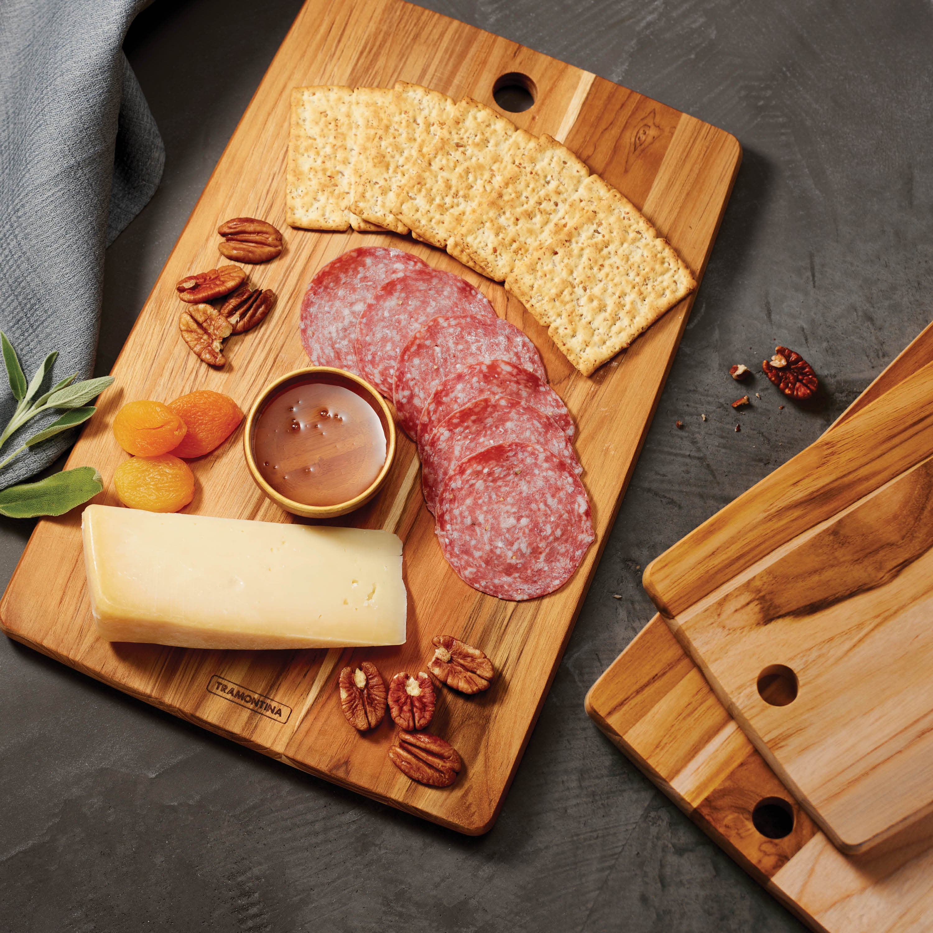tramontina-3-piece-teak-wood-kitchen-cutting-and-serving-board-set-with-handles image 2