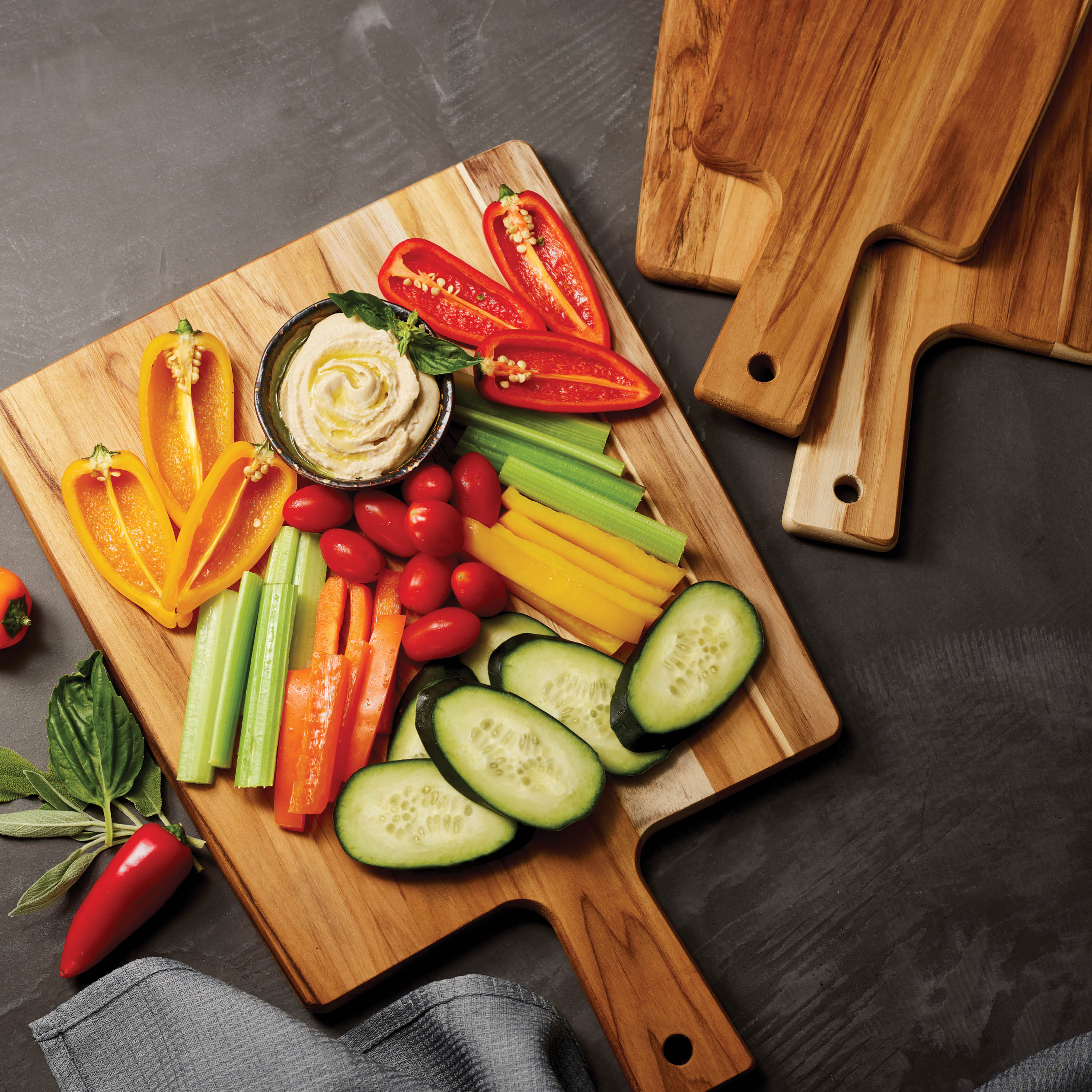 tramontina-3-piece-teak-wood-kitchen-board-set-with-handles image 2