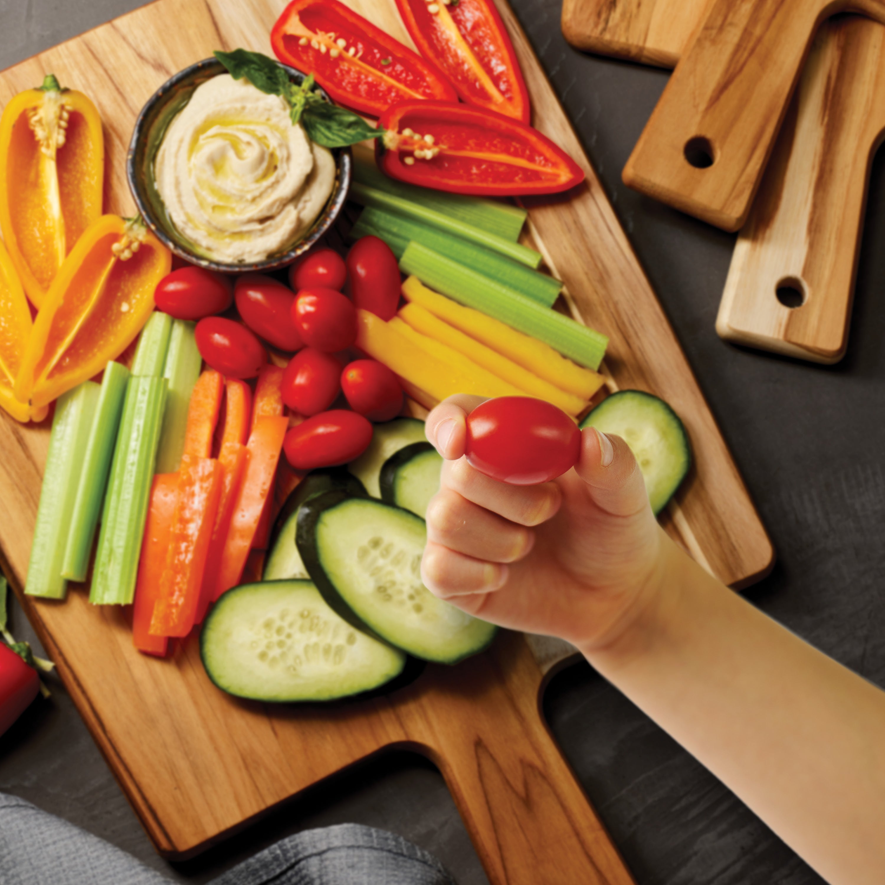 tramontina-3-piece-teak-wood-kitchen-board-set-with-handles image 3