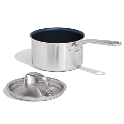 made-in-procoat-2-quart-non-stick-sauce-pan-with-lid-harbour-blue-5-ply-stainles image 8