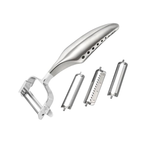 global-3-way-peeler-with-interchangeable-blades-lightweight-japanese-stainless-s image 2