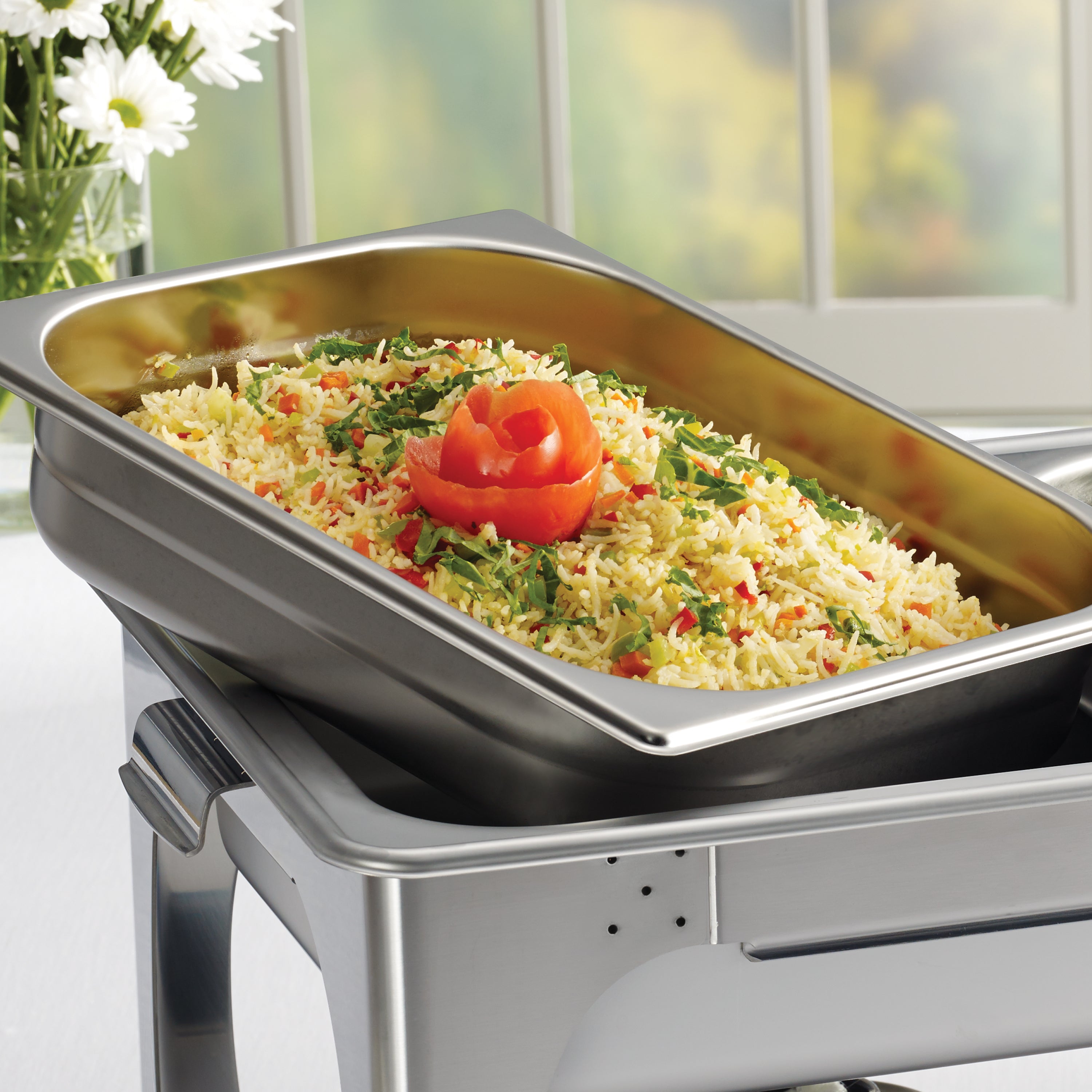 tramontina-4-5-quart-18-10-stainless-steel-covered-half-size-food-pan image 2