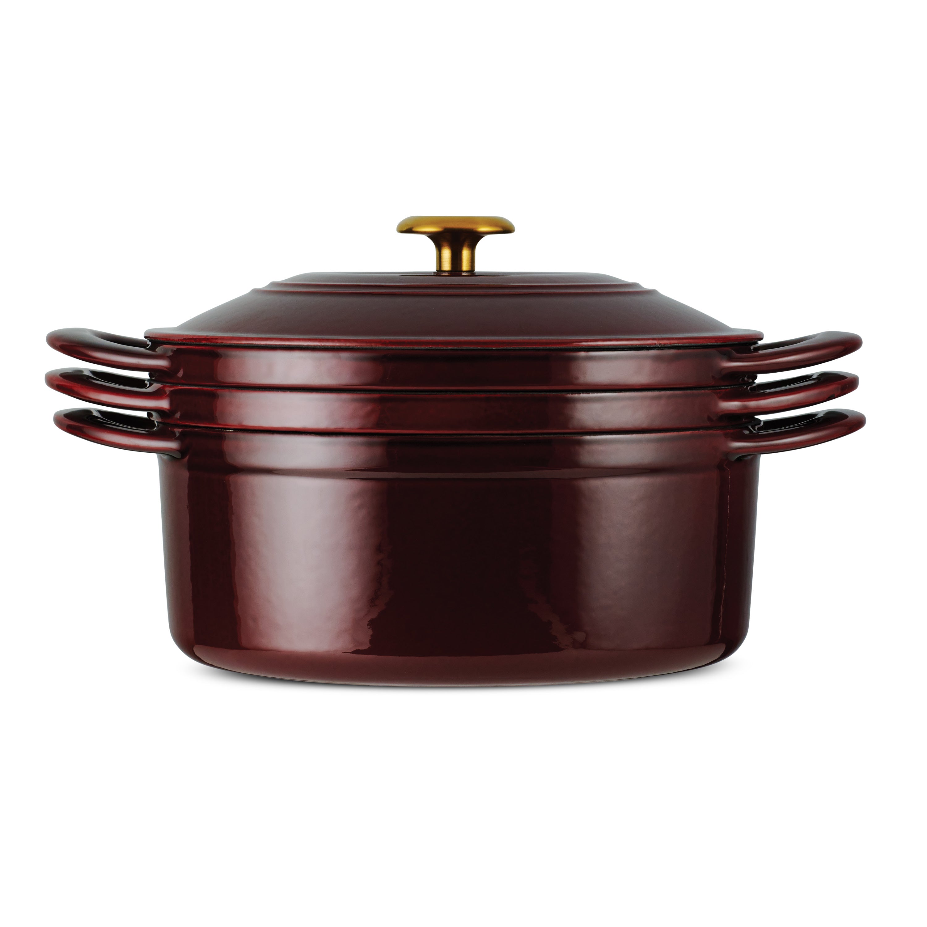 tramontina-4-piece-stackable-enamel-cast-iron-cookware-set-with-universal-lid-an image 4