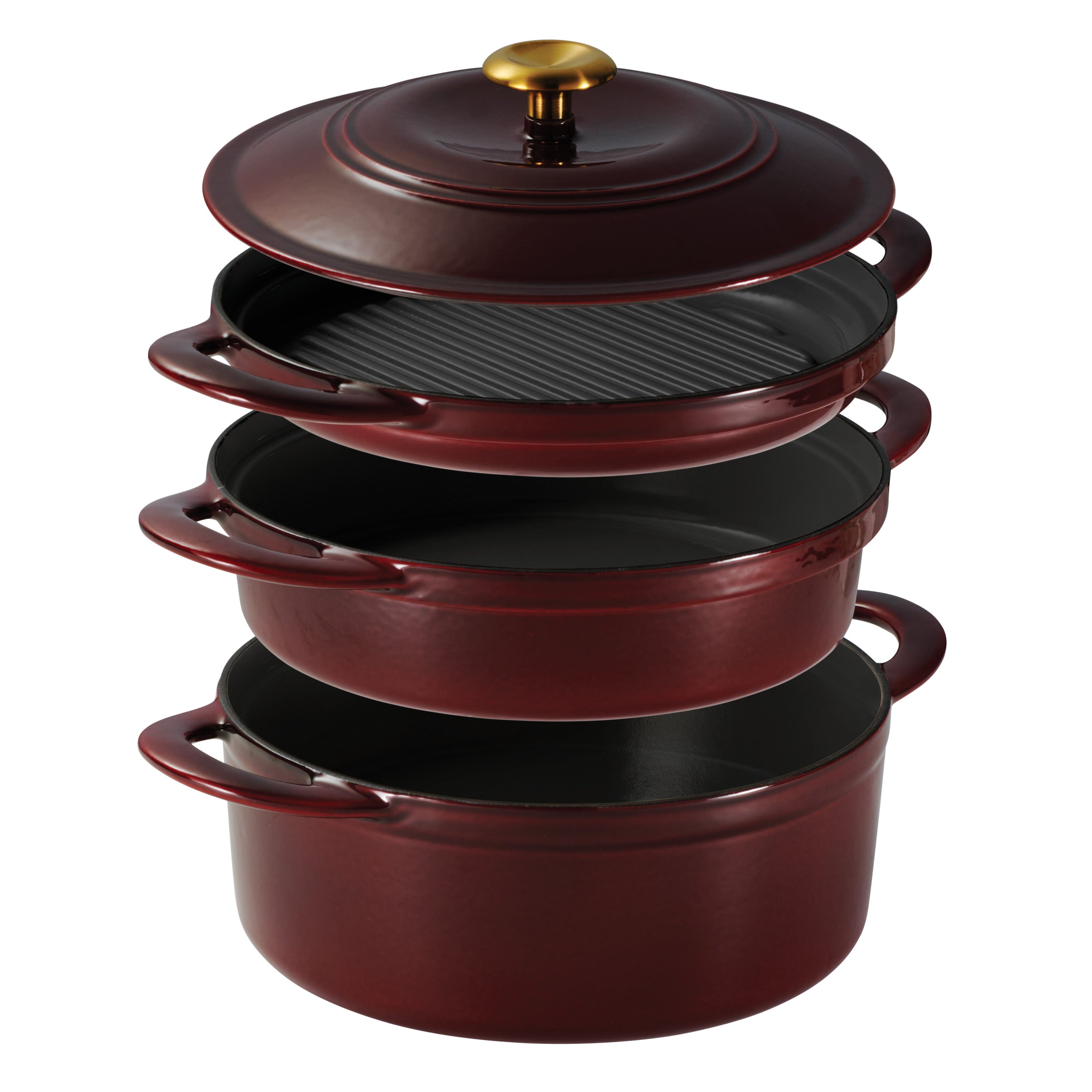 tramontina-4-piece-stackable-enamel-cast-iron-cookware-set-with-universal-lid-an image 5