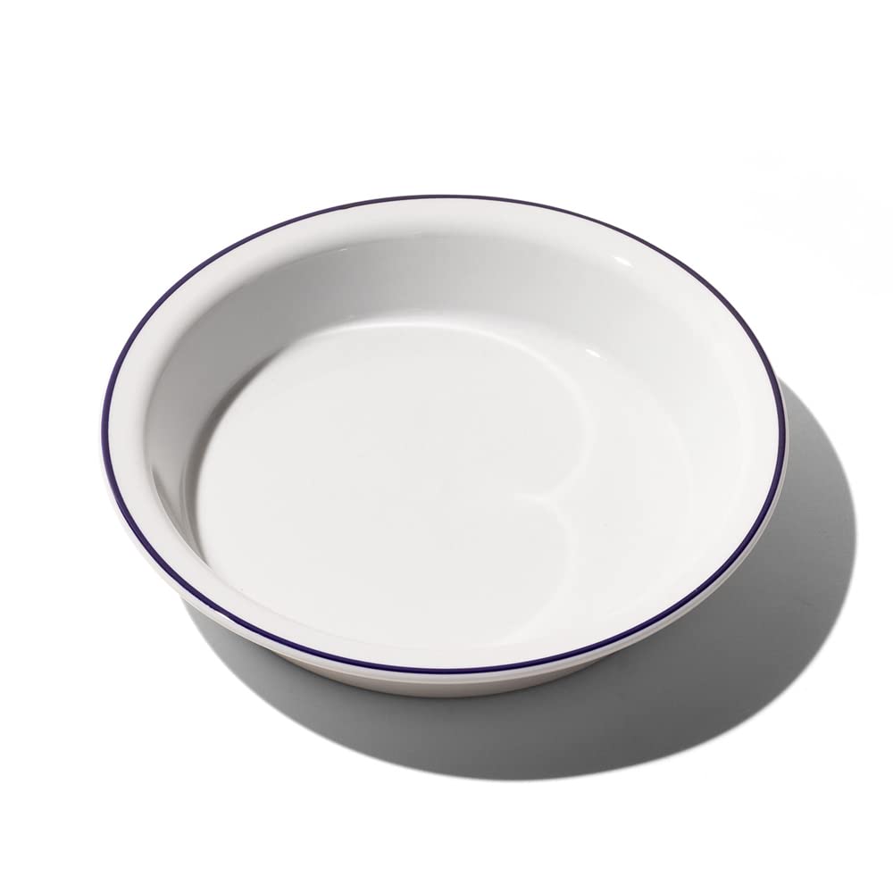 made-in-9-pie-dish-navy-rim-handcrafted-french-porcelain-professional-bakeware image 2