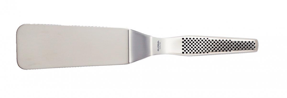 global-small-round-tip-turner-plain-edge-stainless-steel-spatula-cromova-18-sand image 2
