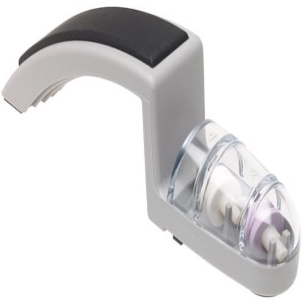 global-minosharp-220-gb-2-stage-knife-sharpener-whetstone-wheels-grey-black image 1