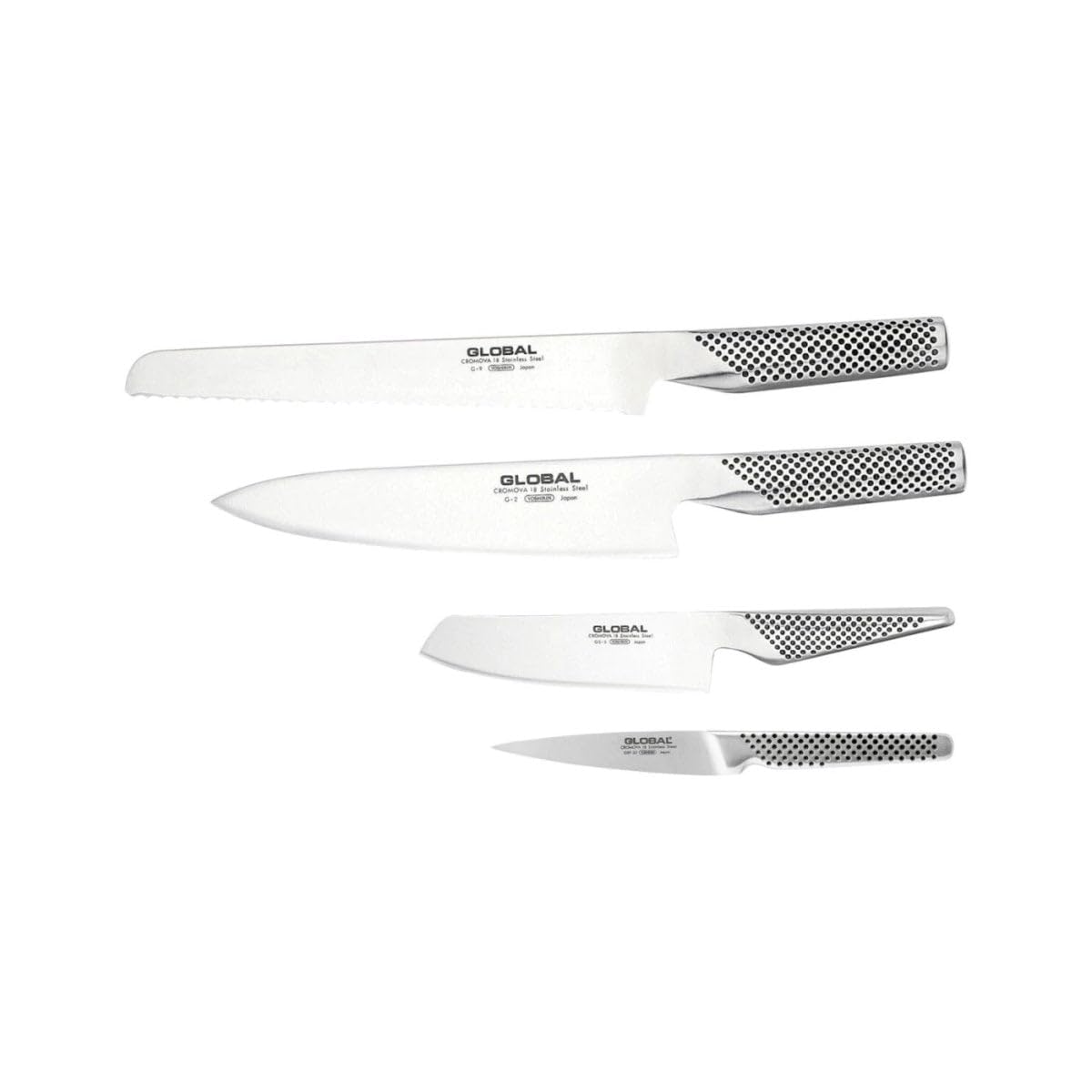 global-teikoku-5-piece-stainless-steel-knife-block-set-cromova-18-steel-chef-bre image 2