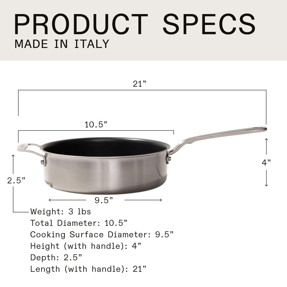 made-in-procoat-3-5-quart-non-stick-saute-pan-5-ply-stainless-clad-graphite-indu image 5