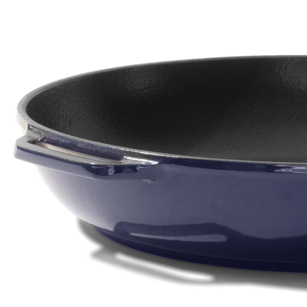 made-in-enameled-cast-iron-skillet-11-5-blue-french-crafted-non-stick-enamel-ind image 8