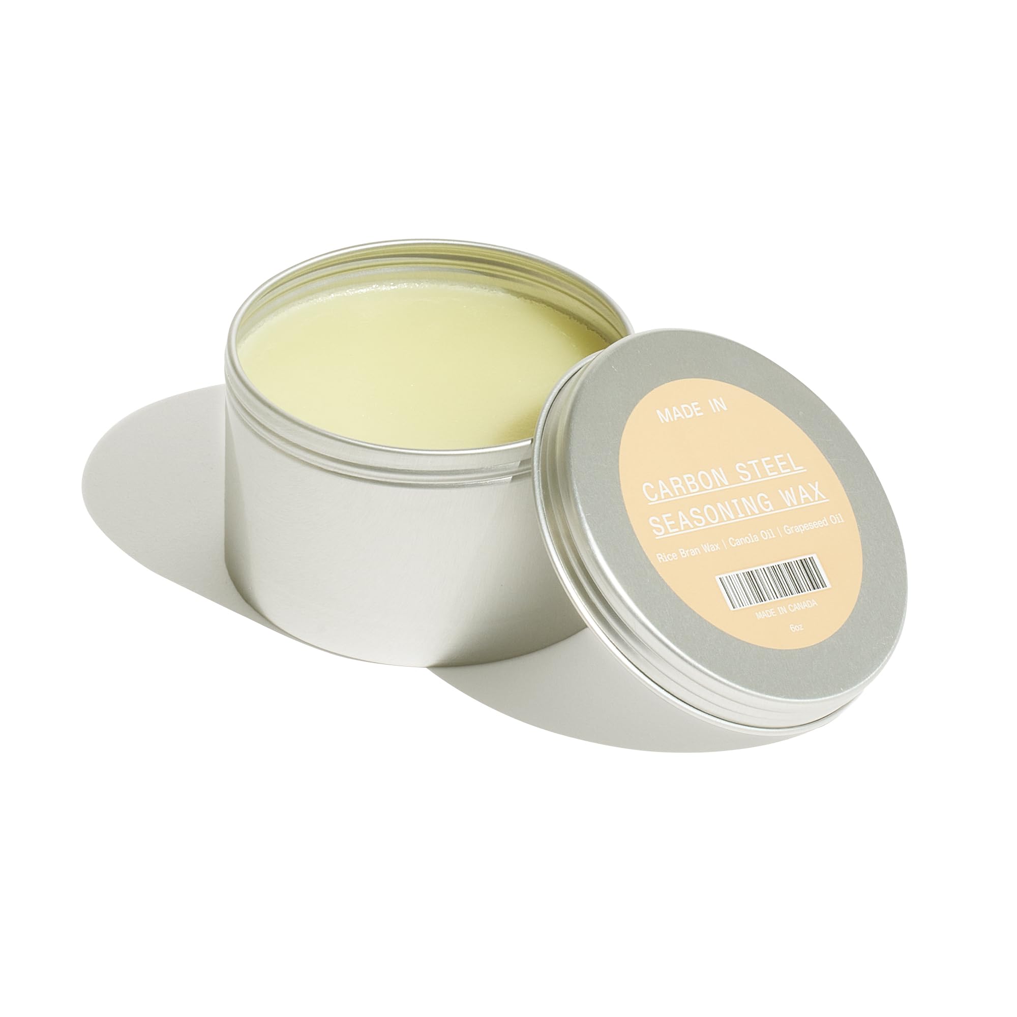 made-in-carbon-steel-seasoning-wax-6-oz-rice-bran-wax-canola-grapeseed-oil-craft image 1