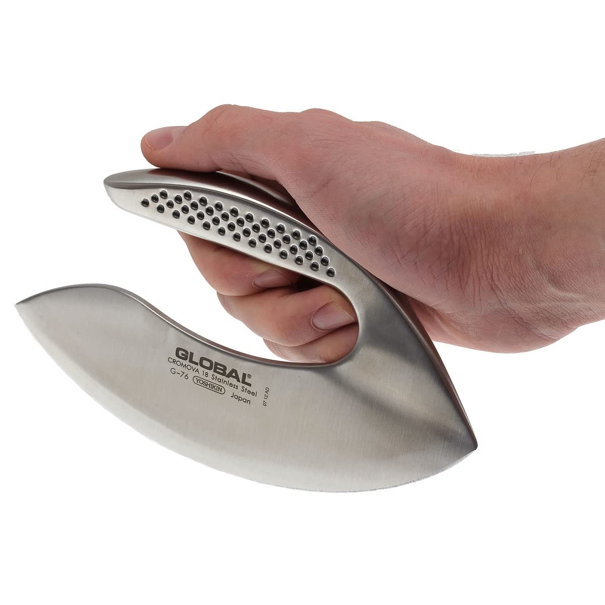 global-g-76-7-inch-stainless-steel-herb-chopper-double-blade-cromova-18-mezzalun image 2