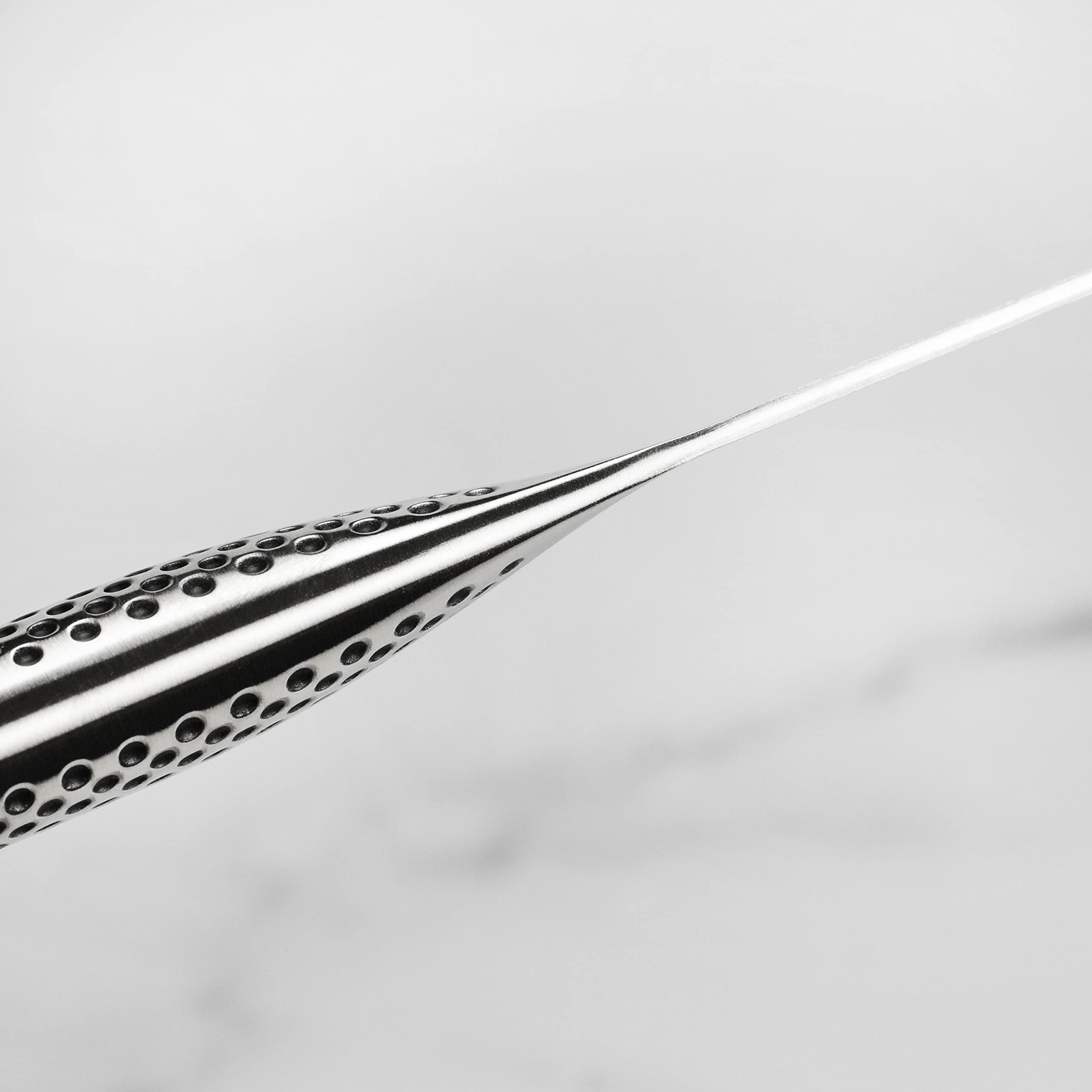 global-7-chef-s-knife-cromova-18-japanese-stainless-steel-dimpled-handle image 6