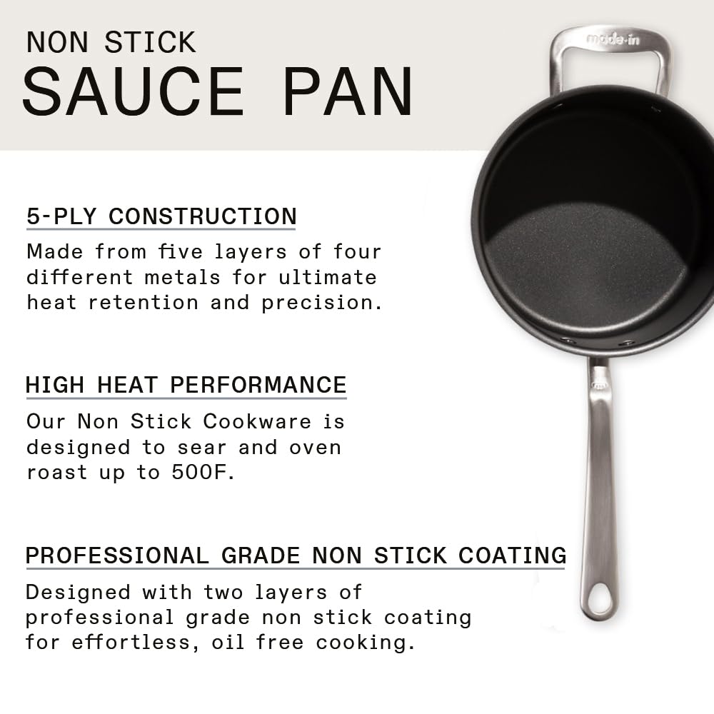 made-in-procoat-4-quart-non-stick-sauce-pan-with-lid-graphite-5-ply-stainless-cl image 3