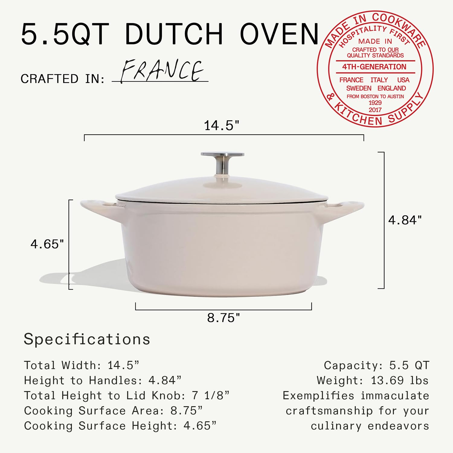 made-in-5-5-quart-dutch-oven-linen-enameled-cast-iron-cloud-cover-lid-crafted-in image 3
