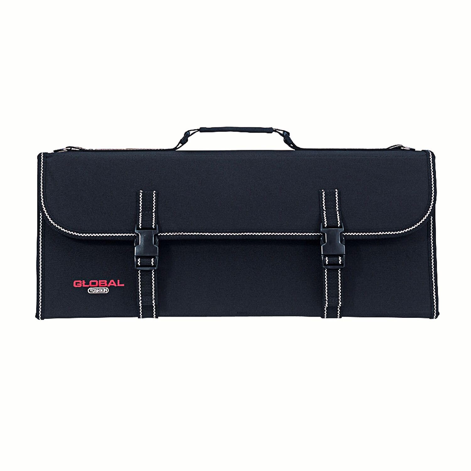 global-g-668-16-knife-roll-with-handle-16-pocket-black-denier-nylon-chef-case image 2