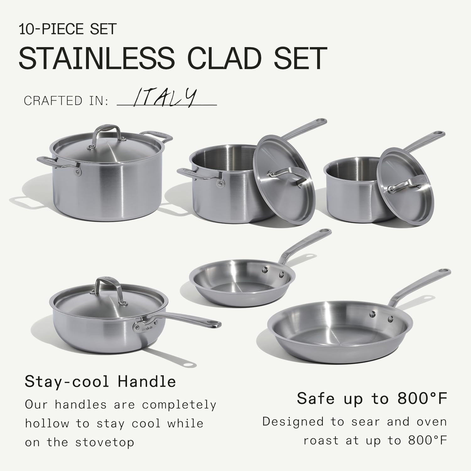made-in-10-piece-stainless-clad-cookware-set-5-ply-pots-and-pans-with-lids-made- image 6