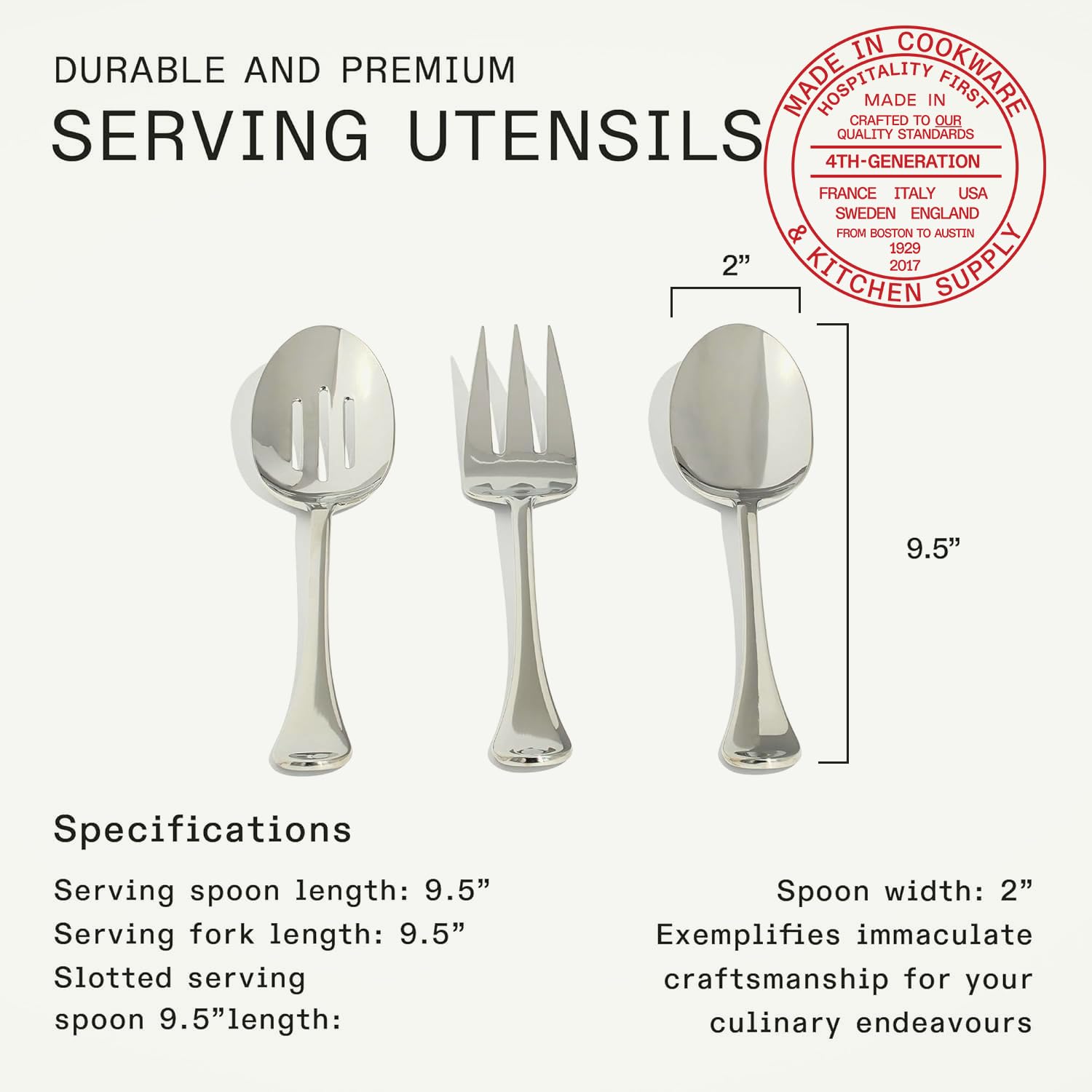 made-in-stainless-steel-serving-utensil-set-fork-spoon-and-slotted-spoon-dishwas image 5