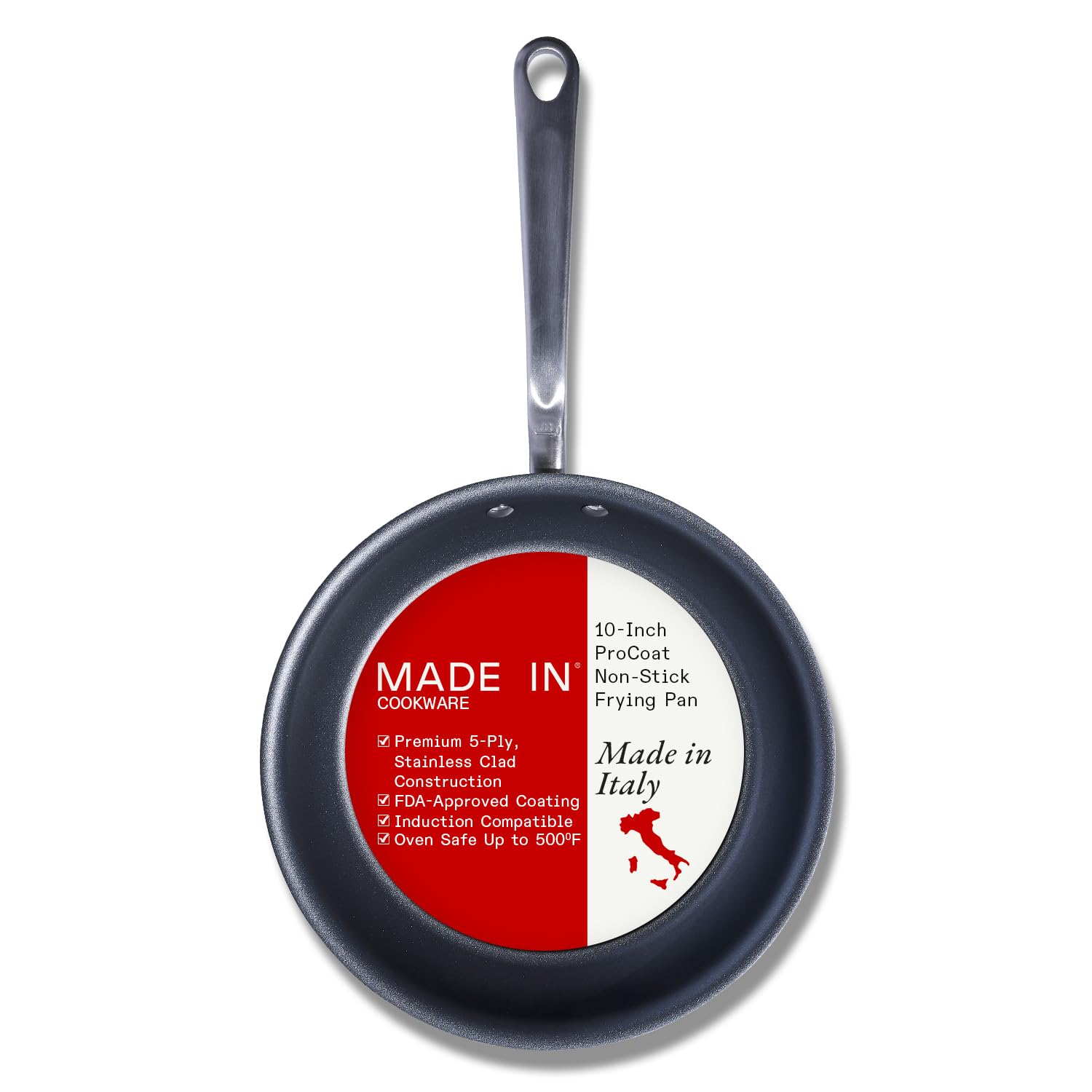 made-in-procoat-non-stick-3-piece-frying-pan-set-8-10-12-5-ply-stainless-clad-pr image 8
