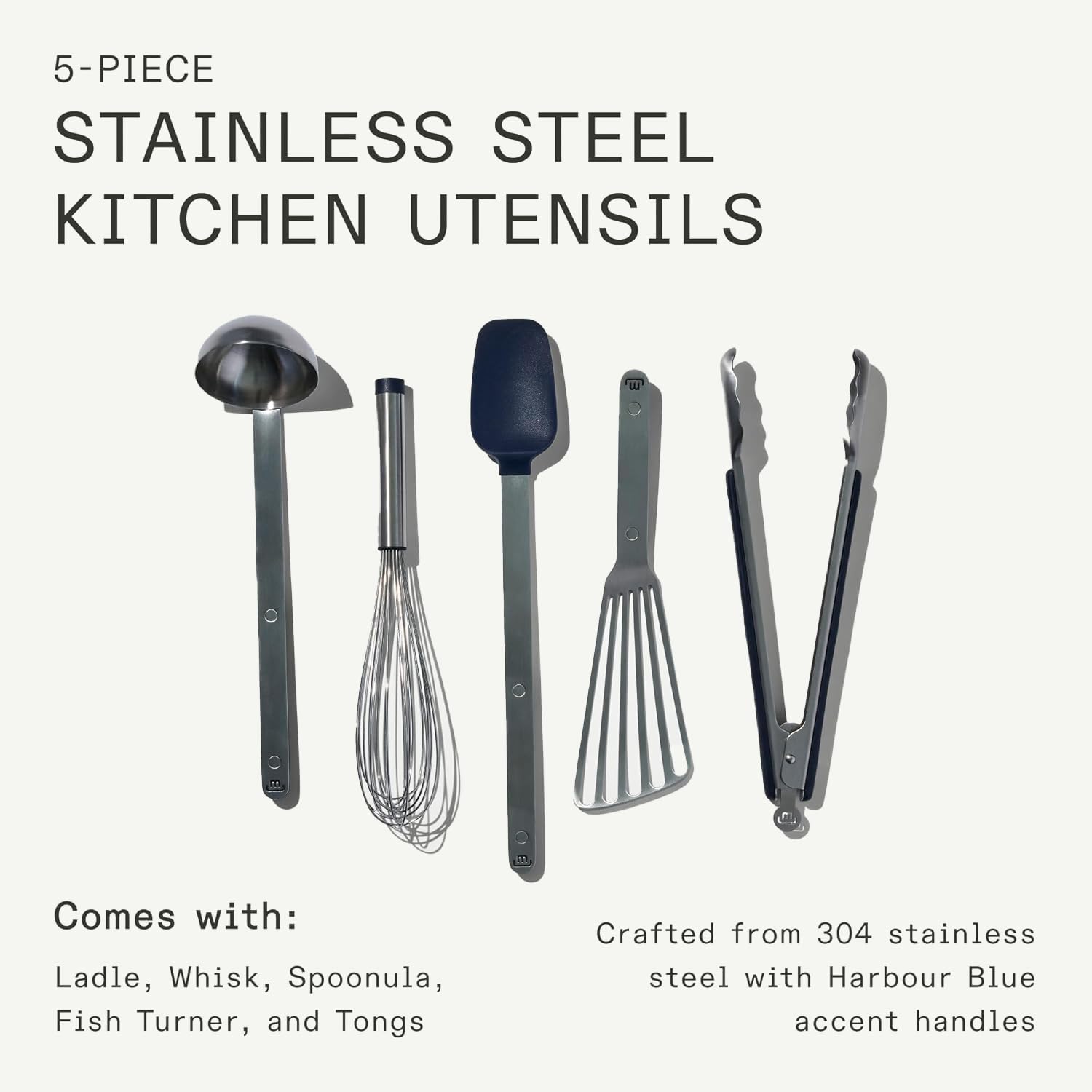 made-in-5-piece-stainless-steel-kitchen-utensil-set-ladle-tongs-whisk-spoonula-f image 5