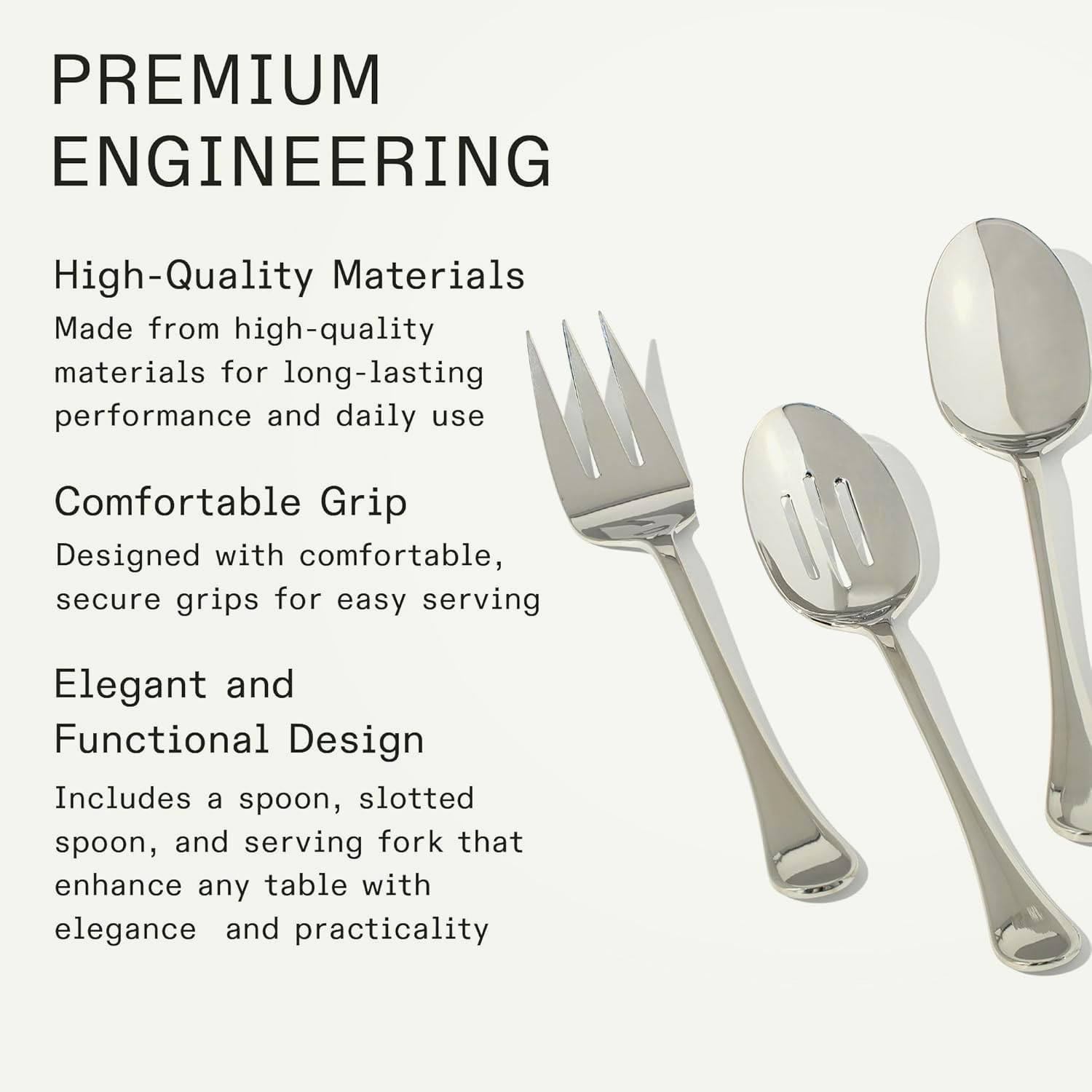 made-in-stainless-steel-serving-utensil-set-fork-spoon-and-slotted-spoon-dishwas image 3