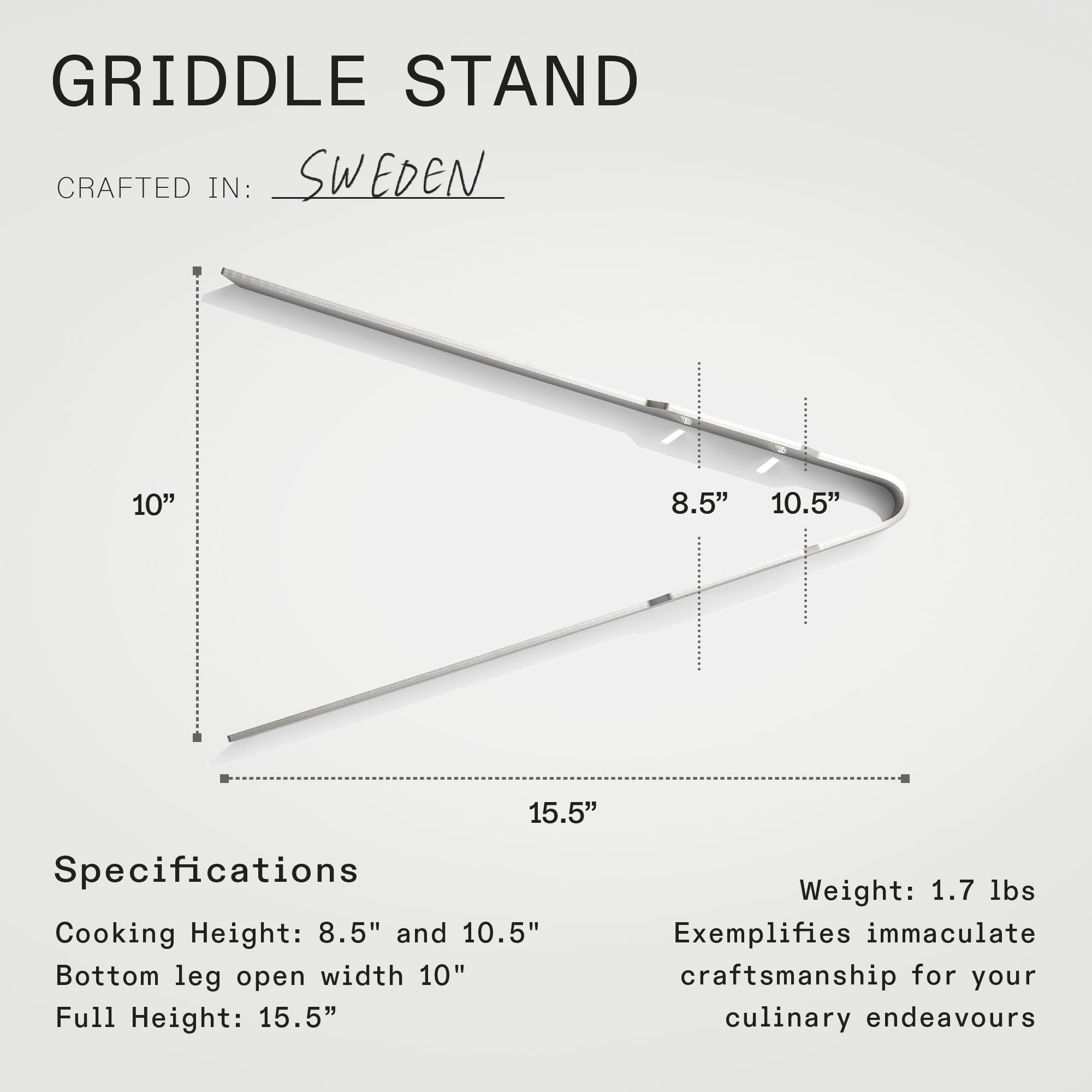 made-in-griddle-stand-dual-height-detachable-stainless-steel-stand-for-made-in-g image 5