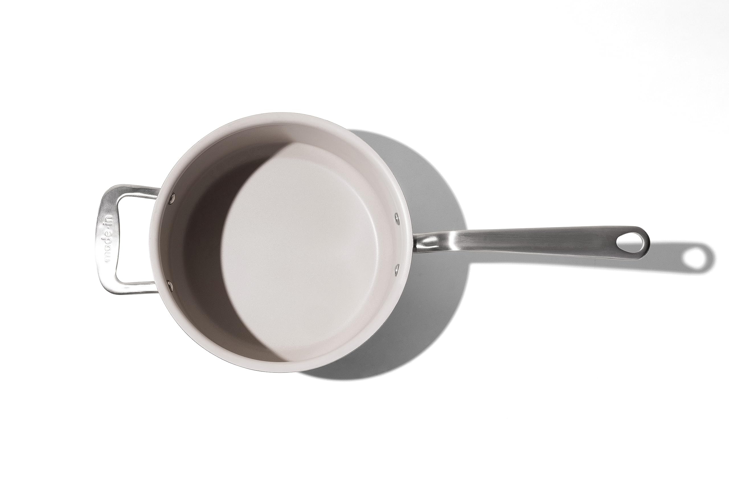 made-in-procoat-4-quart-non-stick-sauce-pan-with-lid-champagne-5-ply-stainless-c image 6