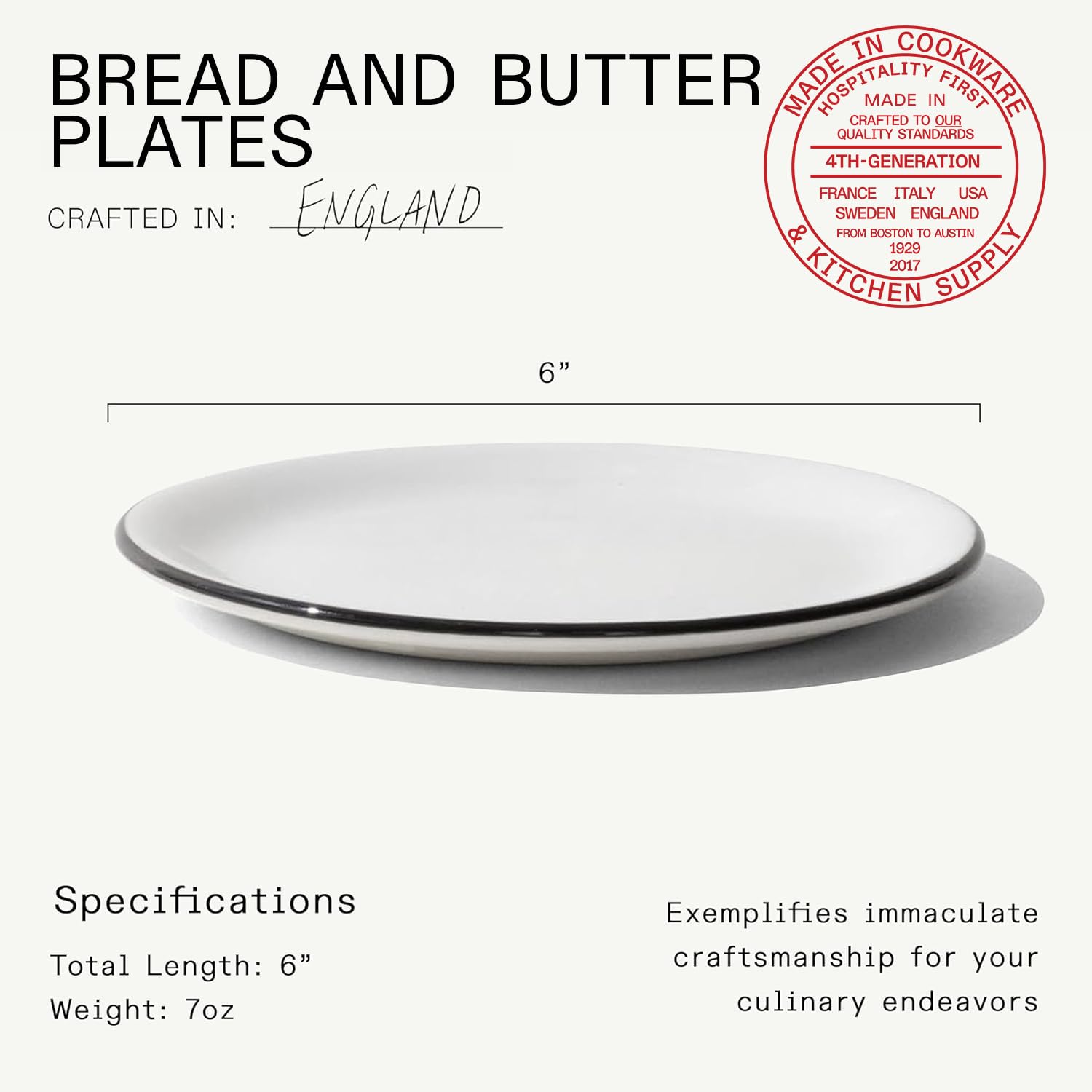 made-in-6-inch-bread-and-butter-plates-set-of-4-white-with-black-rim-alumina-vit image 4