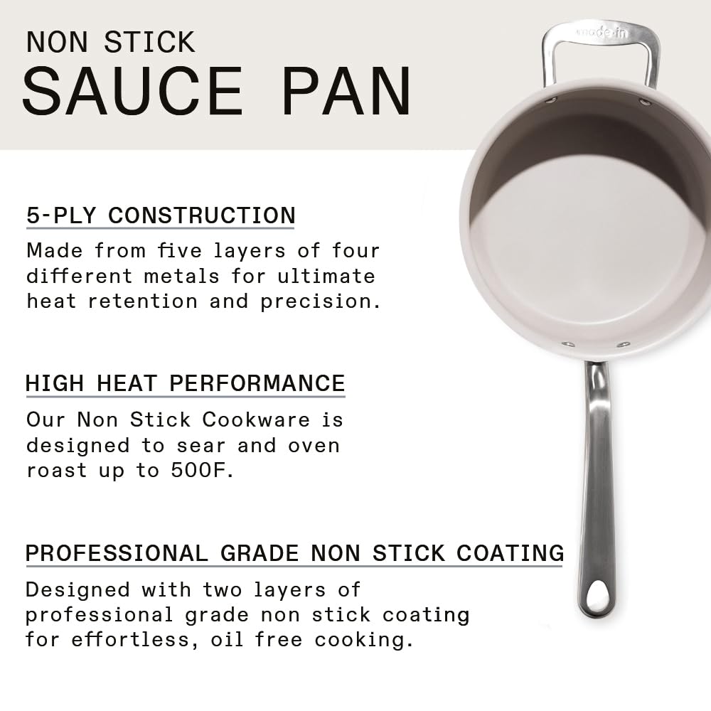 made-in-procoat-4-quart-non-stick-sauce-pan-with-lid-champagne-5-ply-stainless-c image 3